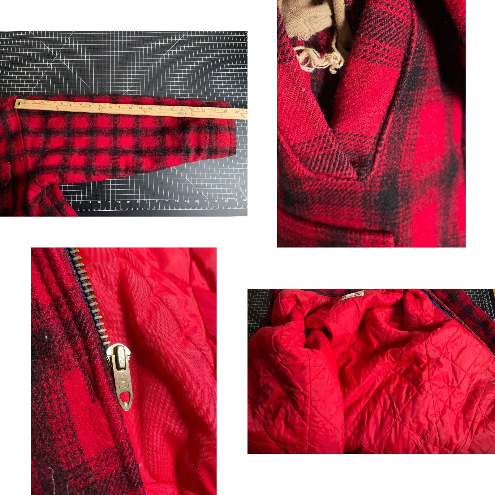 Vintage VINTAGE Woolrich Jacket Men Warmer Plaid Wool Coat 44 Red Black 80s 90s Outdoor Quilted Pockets Mens Size US S / EU 44-46 / 1 - 8 Thumbnail
