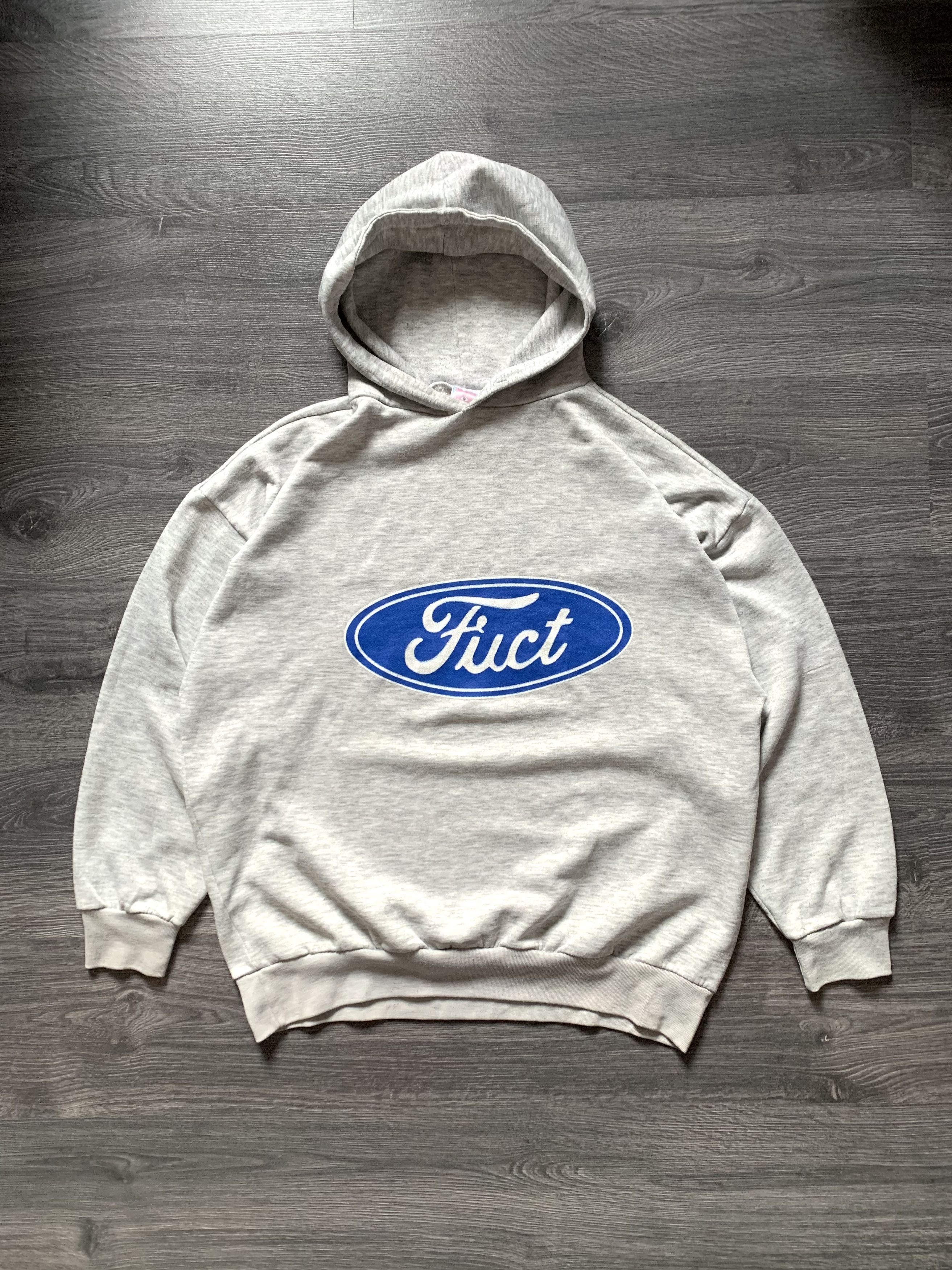 FUCT ファクト スウェットパーカー フーディー グレー 90s 希少 L FUCT × Streetwear × Vintage Vintage 90s FUCT Skateboards Ford logo