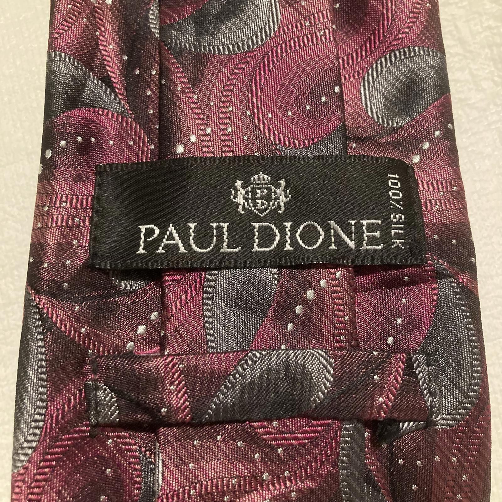 Designer NWOT Paul Dione Maroon 100% Silk Tie Size ONE SIZE - 3 Thumbnail