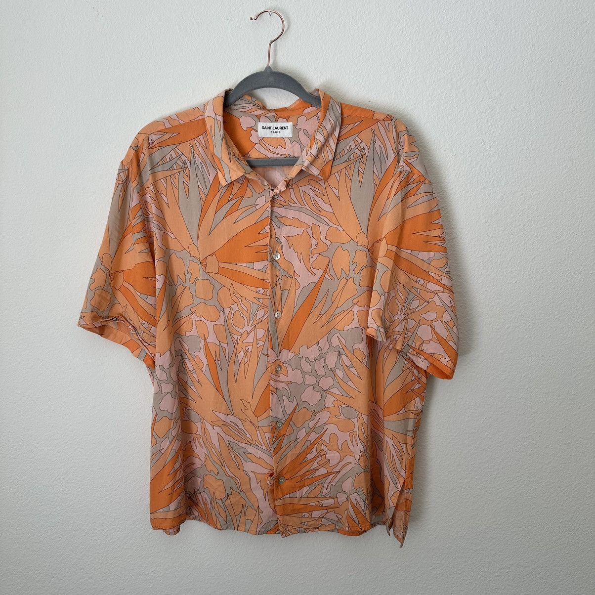 Saint Laurent Paris Saint Laurent 2019 Floral Print Shirt Size US L / EU 52-54 / 3 - 1 Thumbnail