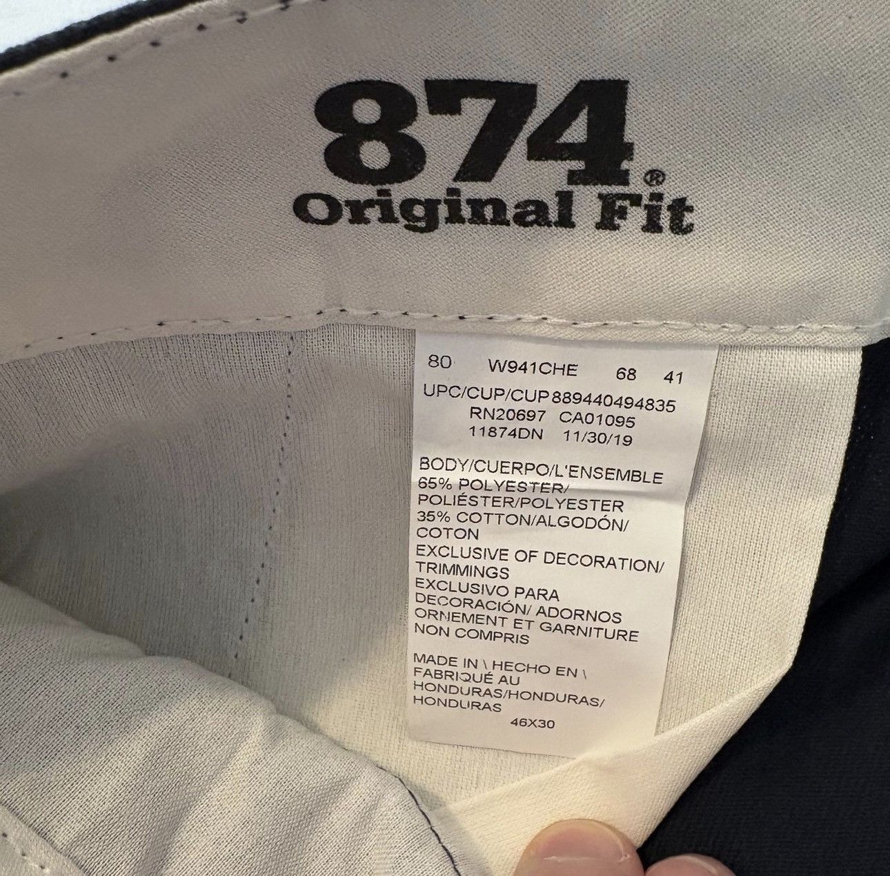 Dickies Dickies Original 874 Work Pants Navy Blue Wear Men 46X30 NWT Size US 44 / EU 60 - 5 Thumbnail