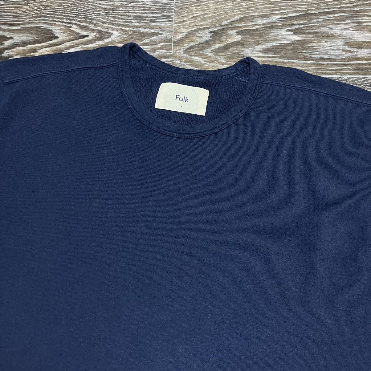 Folk FOLK Basic Navy Blue Lightweight Cotton Sweatshirt Size US M / EU 48-50 / 2 - 3 Thumbnail