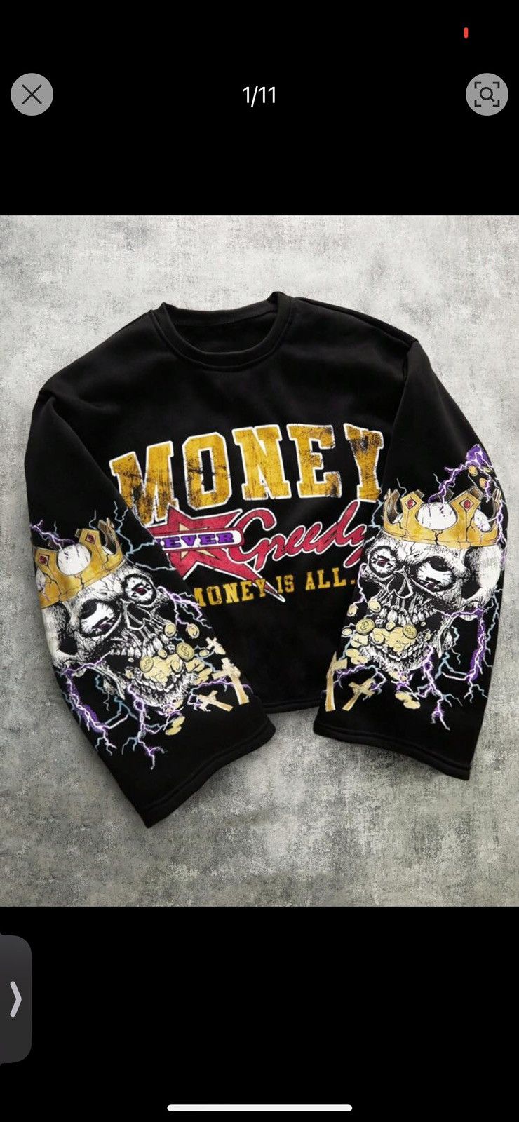 Japanese Brand × Vintage Money Never Greedy Pullover Size US L / EU 52-54 / 3 - 1 Thumbnail