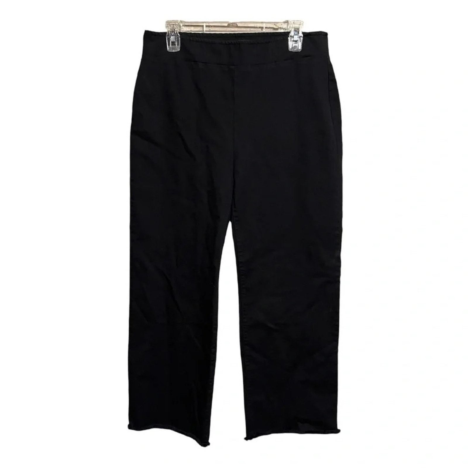 Loft NWT Loft black jeans straight Wide leg Size 10 Raw Hem Size 32" / US 10 / IT 46 - 1 Thumbnail