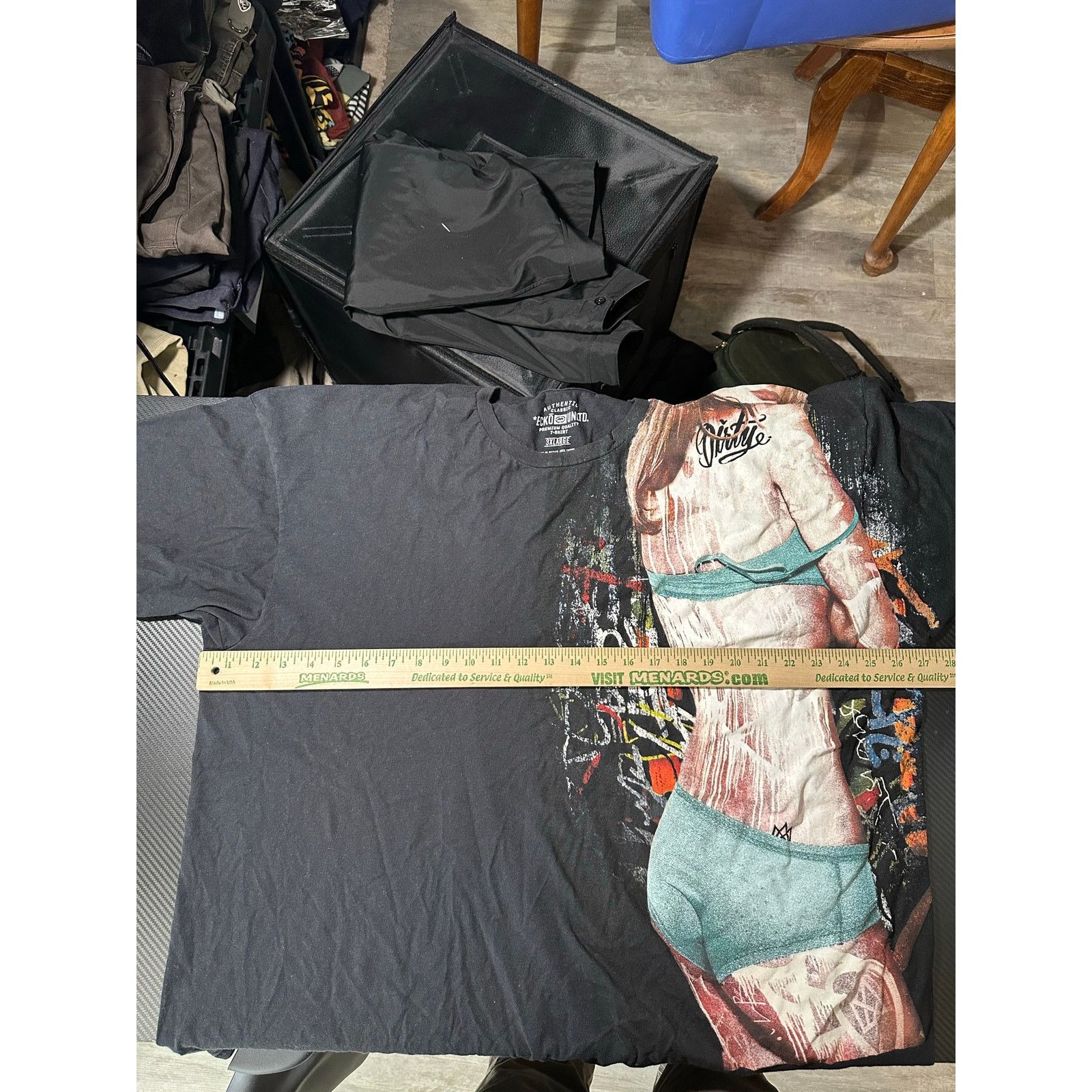 Ecko Unltd. ECKO UNLTD Y2K Graffiti Tattoo Dirty Girl Tee Sz 3XL Grunge Size US XXL / EU 58 / 5 - 4 Thumbnail