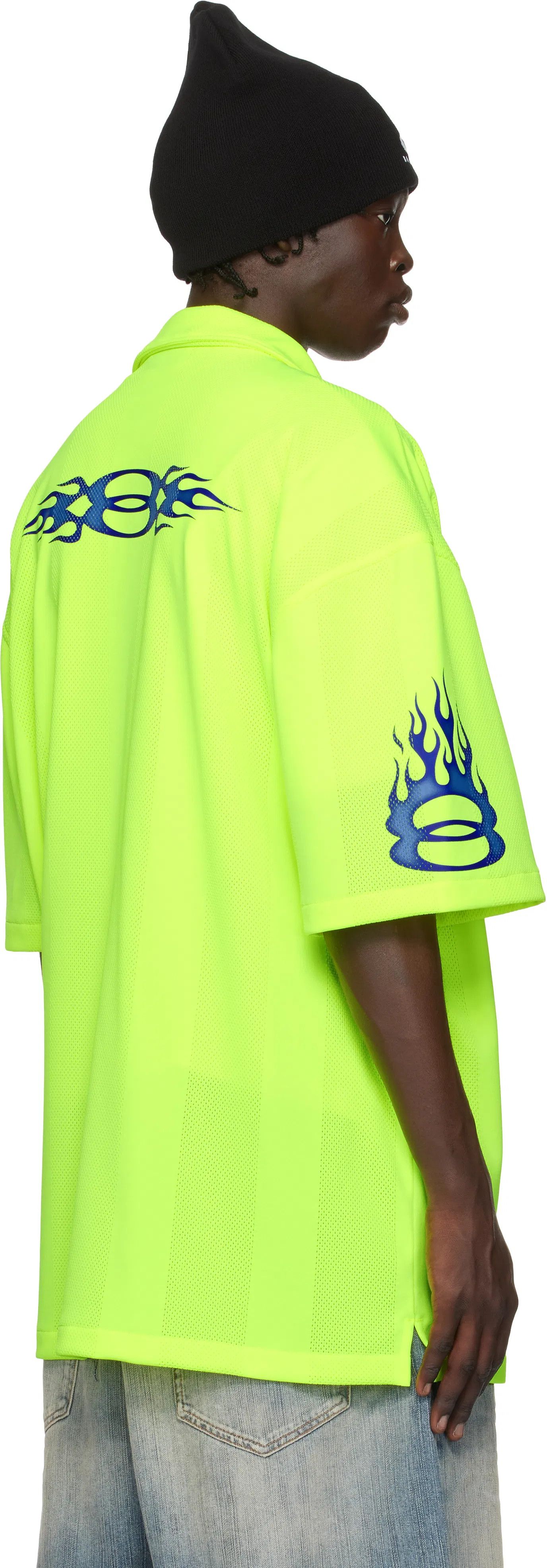 Balenciaga o1mt1gz0725 Short Sleeve Shirt in Fluo Yellow Size US M / EU 48-50 / 2 - 3 Thumbnail