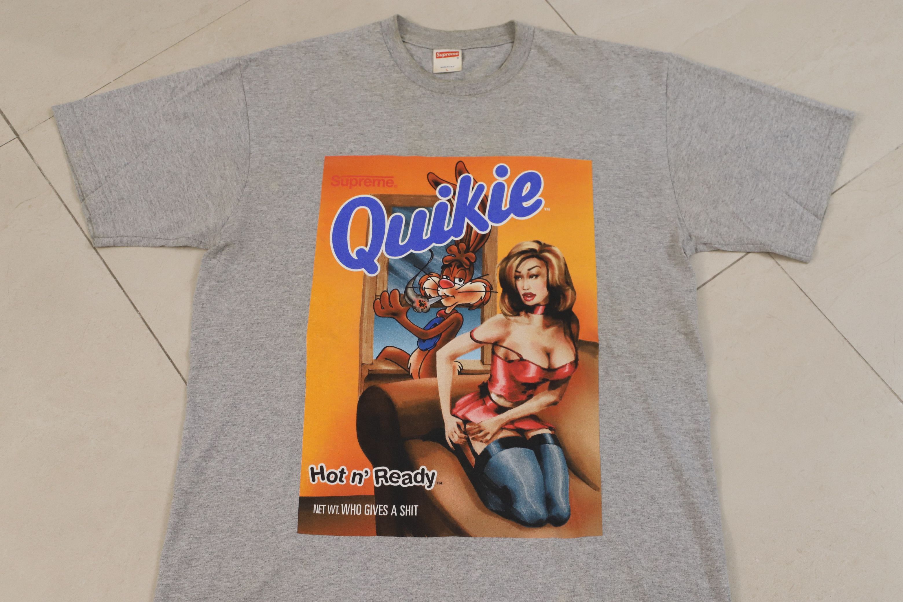 Supreme Supreme 2005 Quikie Quickie Tee T-Shirt Grey size Large Size US L / EU 52-54 / 3 - 1 Thumbnail