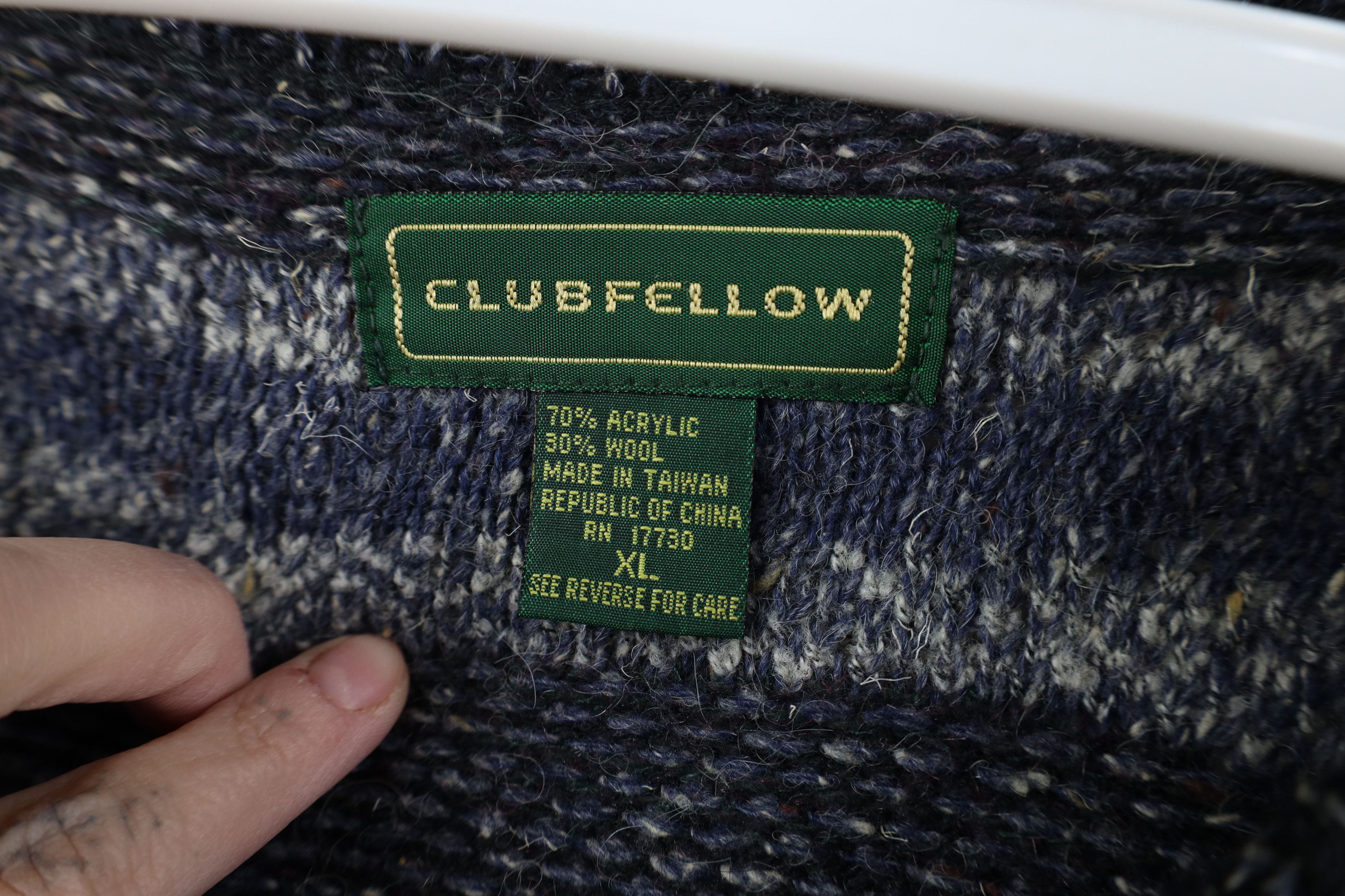 Vintage Vintage 90s Streetwear Fleck Striped Wool Blend Knit Sweater Size US XL / EU 56 / 4 - 6 Thumbnail