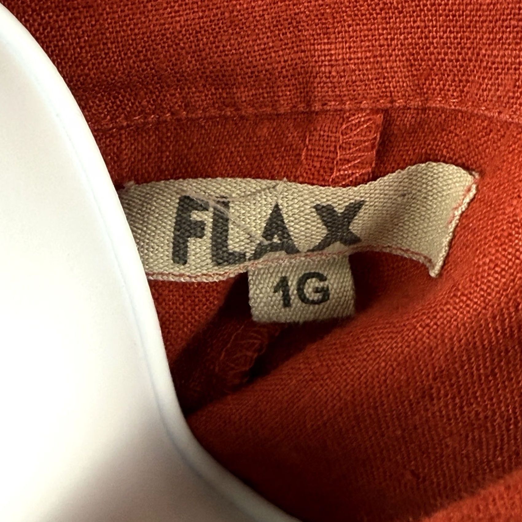 FLAX VINTAGE Flax Shirt Womens 1X Button-Up Linen Red Long Sleeve Collared Pockets 100% Linen Relaxed Fit Size XL / US 12-14 / IT 48-50 - 4 Thumbnail