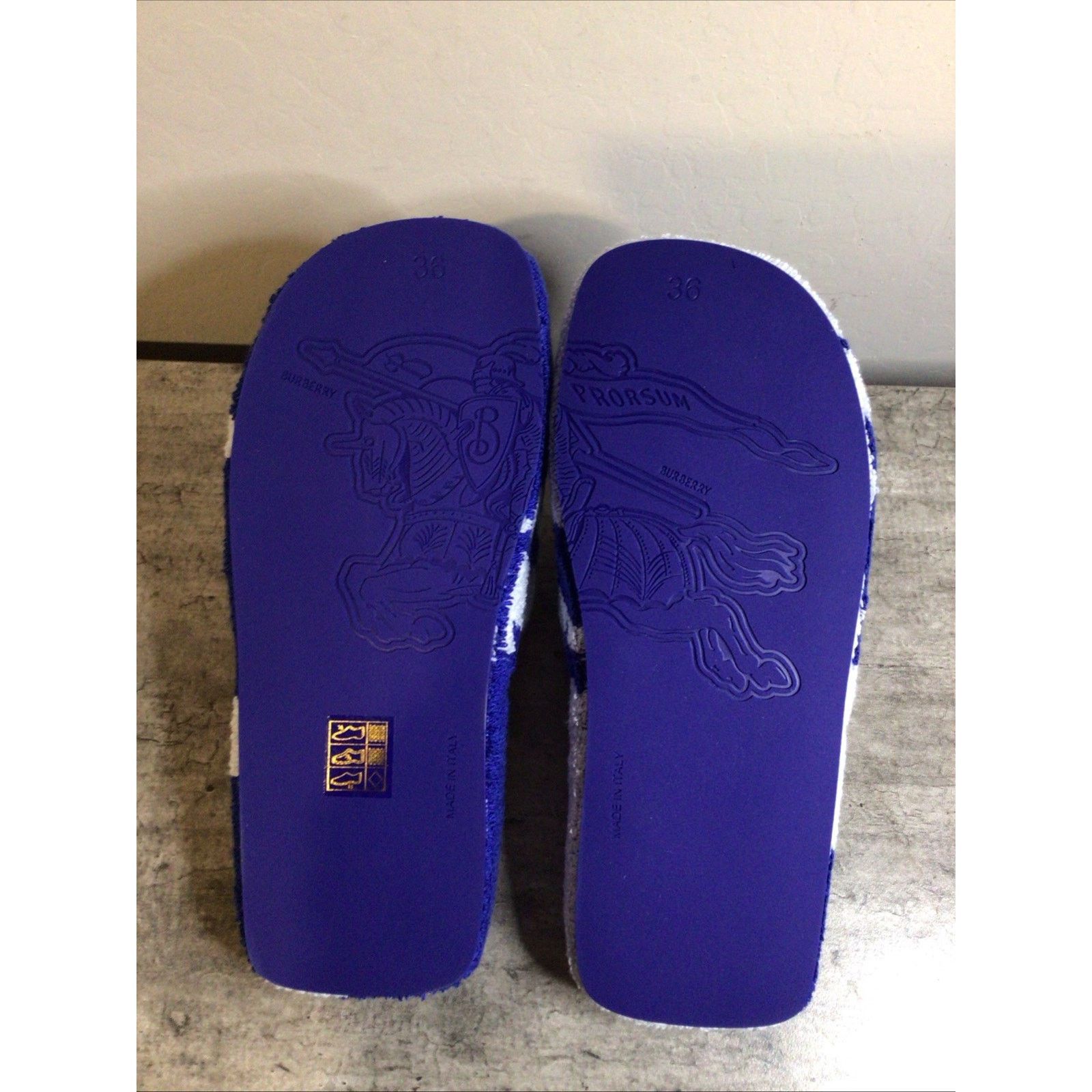 Burberry Burberry Snug Soft Cotton Slippers Blue/White Women’s Size 6 Size US 6 / IT 36 - 7 Thumbnail