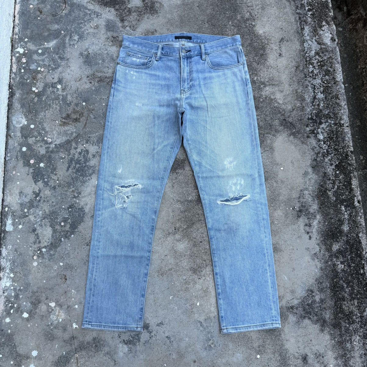Black Label × Japanese Brand × Jean VINTAGE JAPANESE FADED RIPPED JEANS DENIM PANTS Size US 35 - 1 Thumbnail