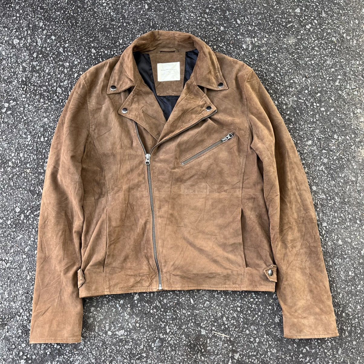 Selected Homme Brown suede goat leather biker jacket Size US S / EU 44-46 / 1 - 1 Thumbnail