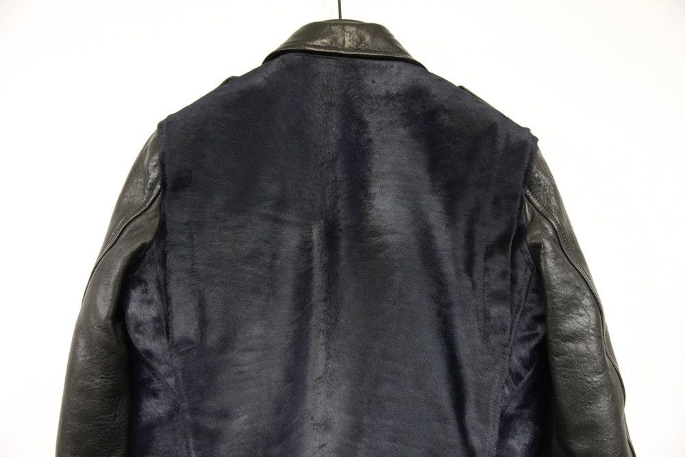 Balmain Balmain Paris Midnight Blue Black Calf Hair Leather Biker Size US M / EU 48-50 / 2 - 12 Thumbnail