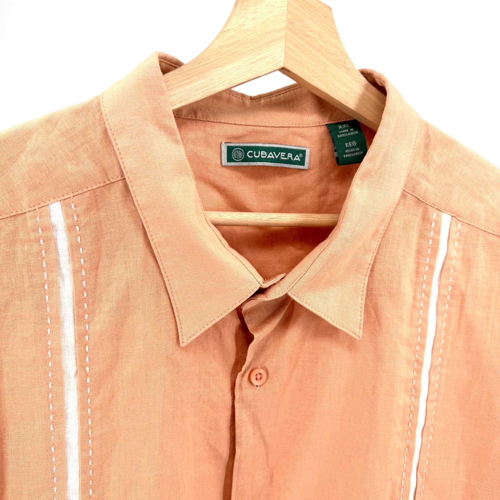 Cubavera Adobe Tan White Trim Bowling Guayabera Short Sleeve Shirt Size US XXL / EU 58 / 5 - 2 Thumbnail