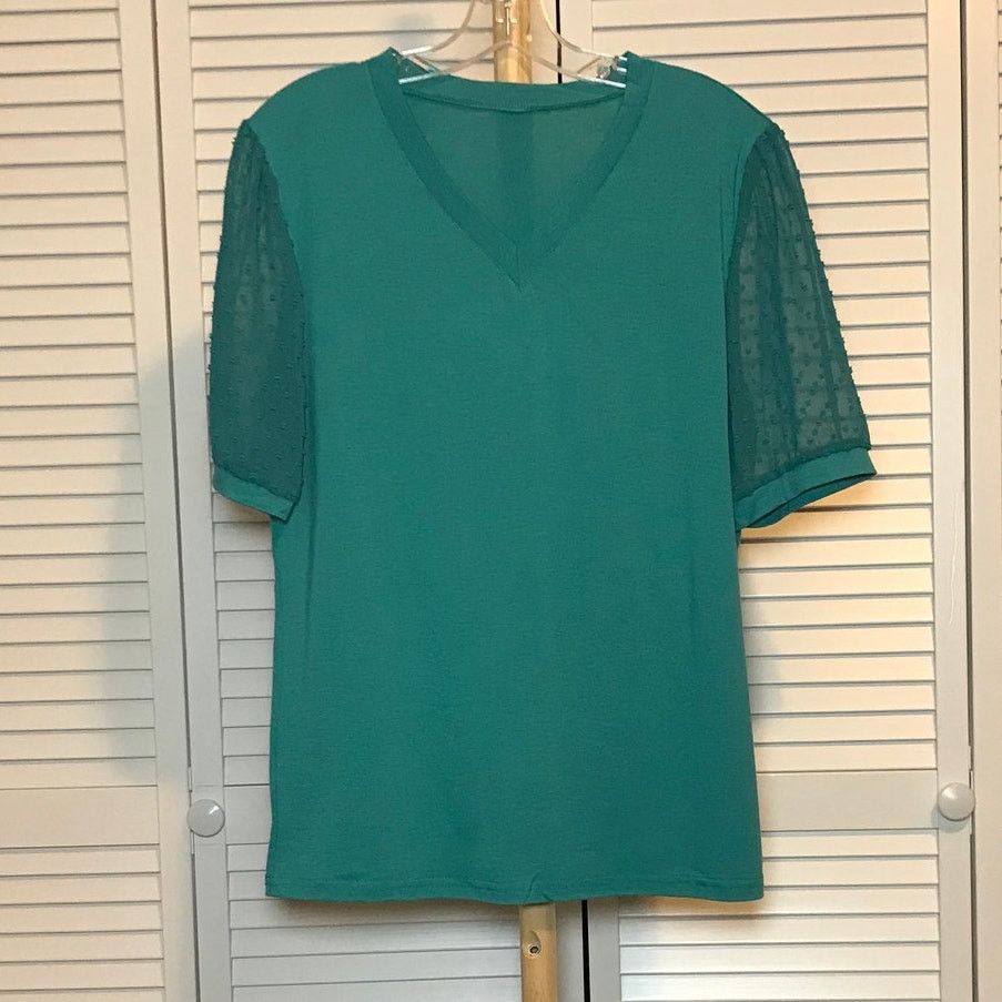 Other Spring Fashion V-neck Short Sleeve Blouse S Size S / US 4 / IT 40 - 1 Thumbnail