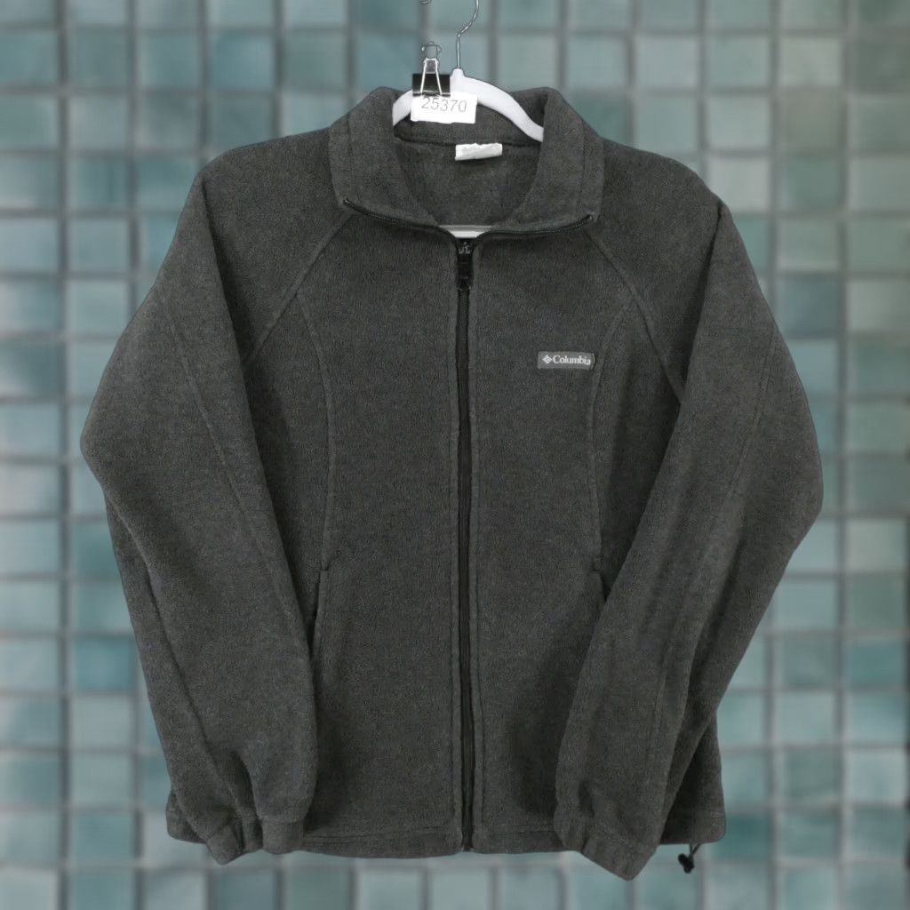 Logo 7 Columbia Jacket Womens Medium Dark Gray Zip Up Fleece Pockets w Logo Size M / US 6-8 / IT 42-44 - 1 Thumbnail