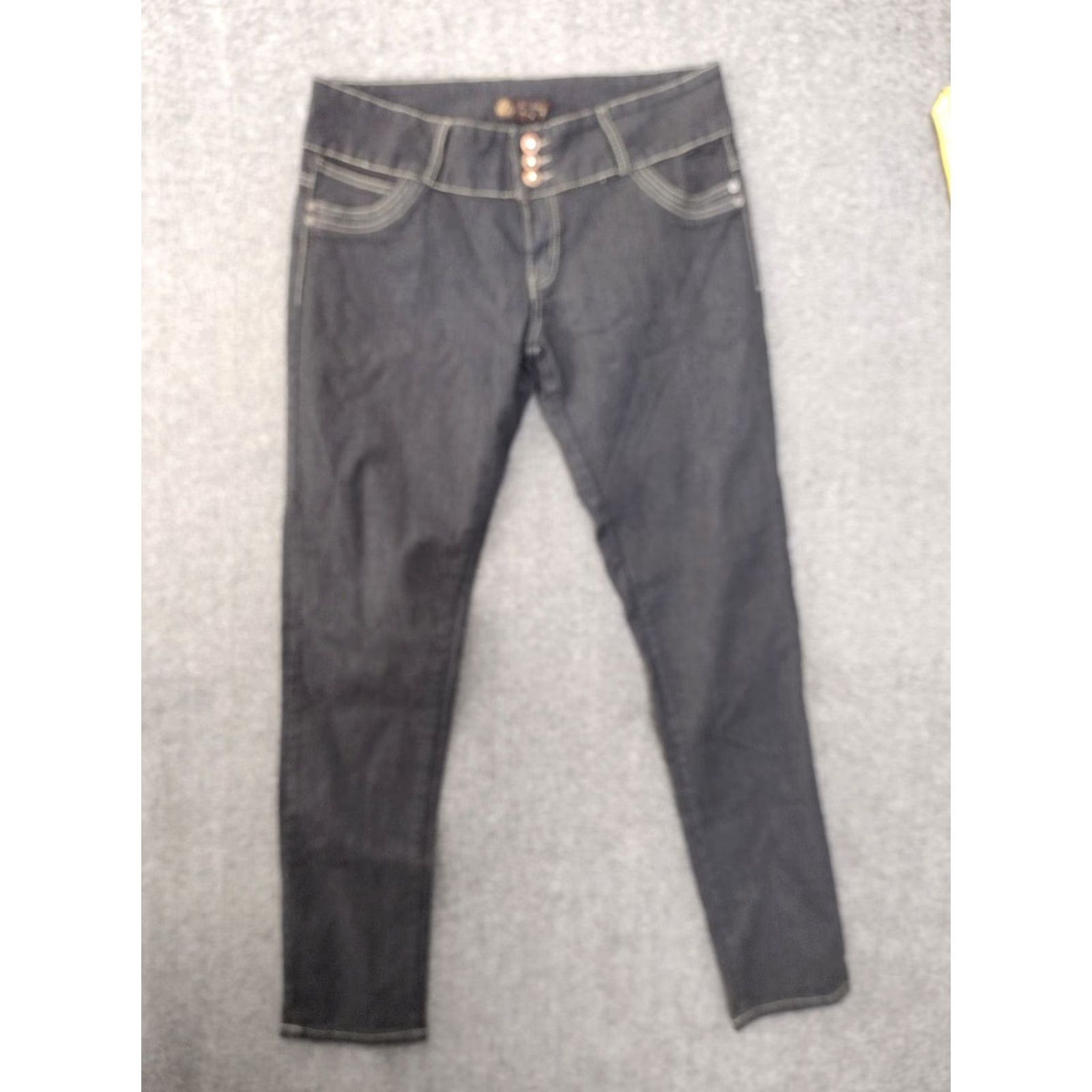 Vintage Unbranded Women's Jeans Dark Wash Skinny Plus Size 19/20 City Stretch Button Closure 29in Inseam Denim Blended Fabric"} Size 40" / US 18 - 2 Thumbnail