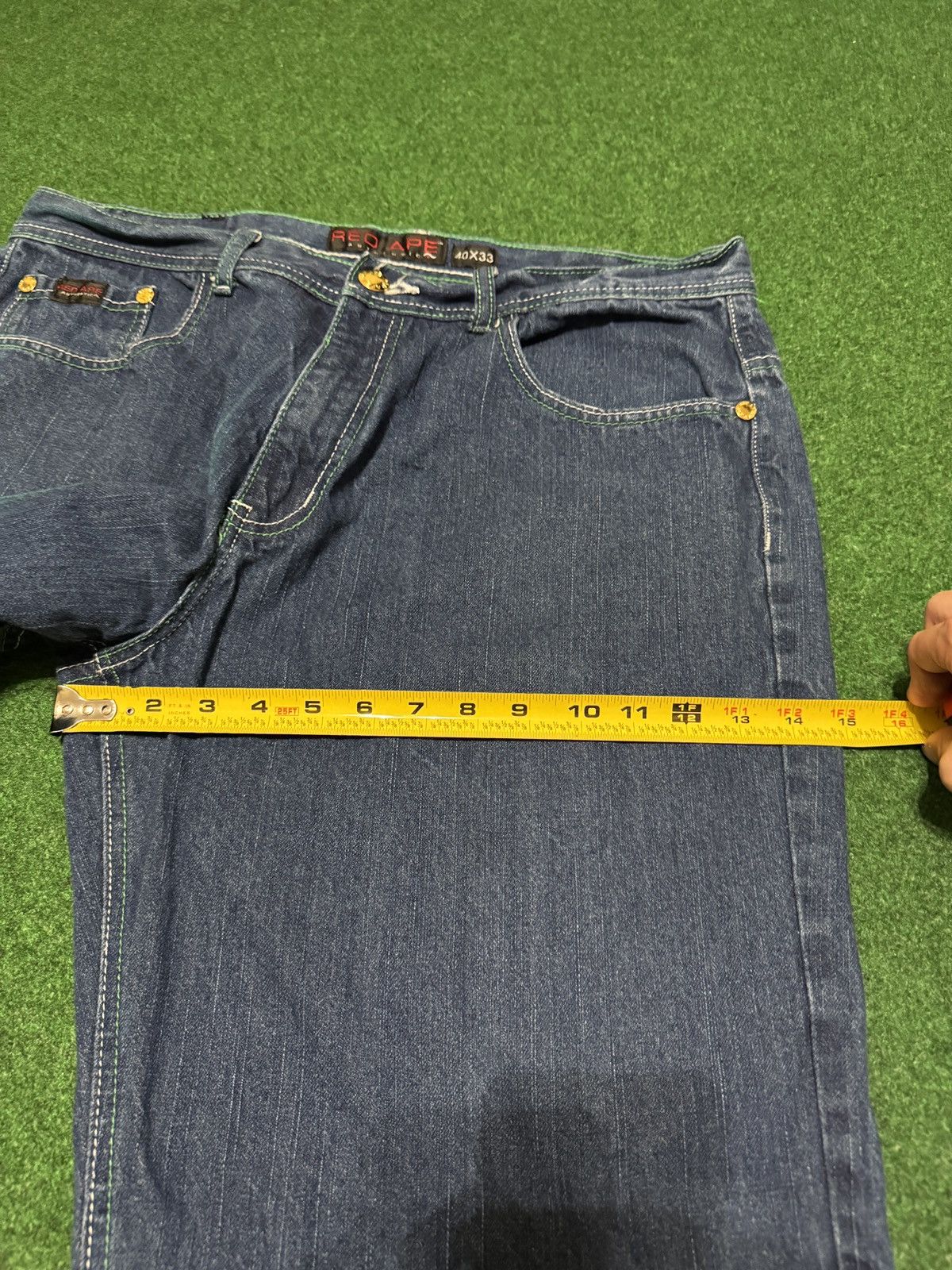Vintage Vintage 90s Baggy Red Ape Hip Hop Wide Leg 38x32 Jeans Size US 38 / EU 54 - 9 Thumbnail