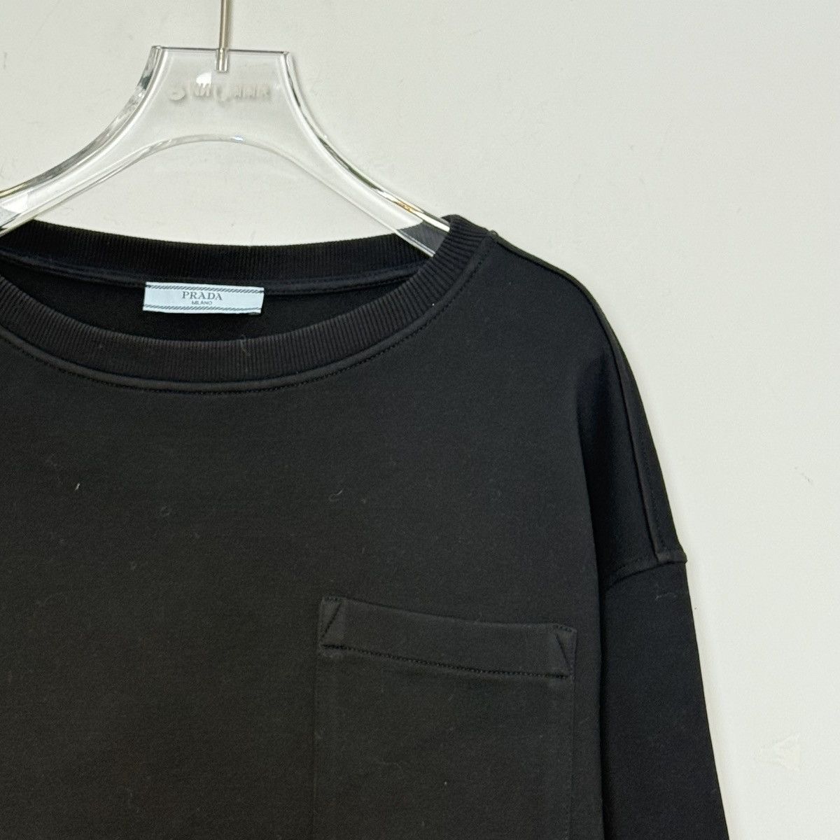 Prada Prada Black Cotton Stylish Pocket Cropped Sweatshirt K26WX Size XS / US 0-2 / IT 36-38 - 3 Thumbnail