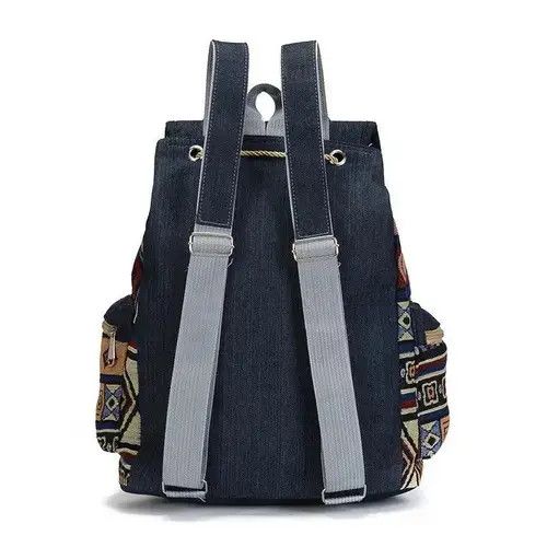 VIBE Unisex Pattern Printing Canvas Backpack Size ONE SIZE - 4 Thumbnail
