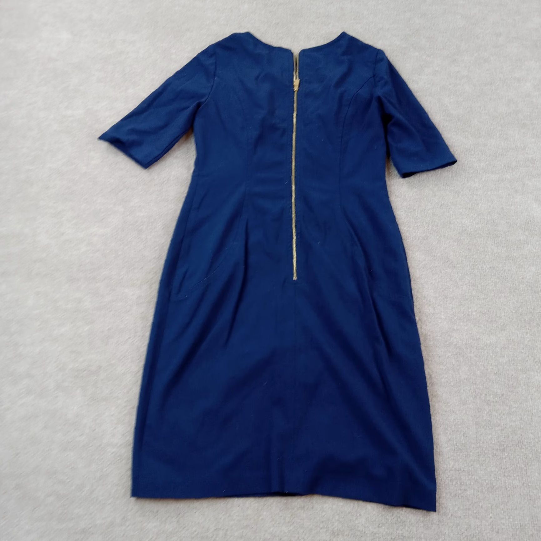 Vince Camuto Vince Camuto Dress Womens Size 4 Blue Short Sleeve Fitted Stretch Pockets Size 27" / US 4 / IT 40 - 7 Thumbnail
