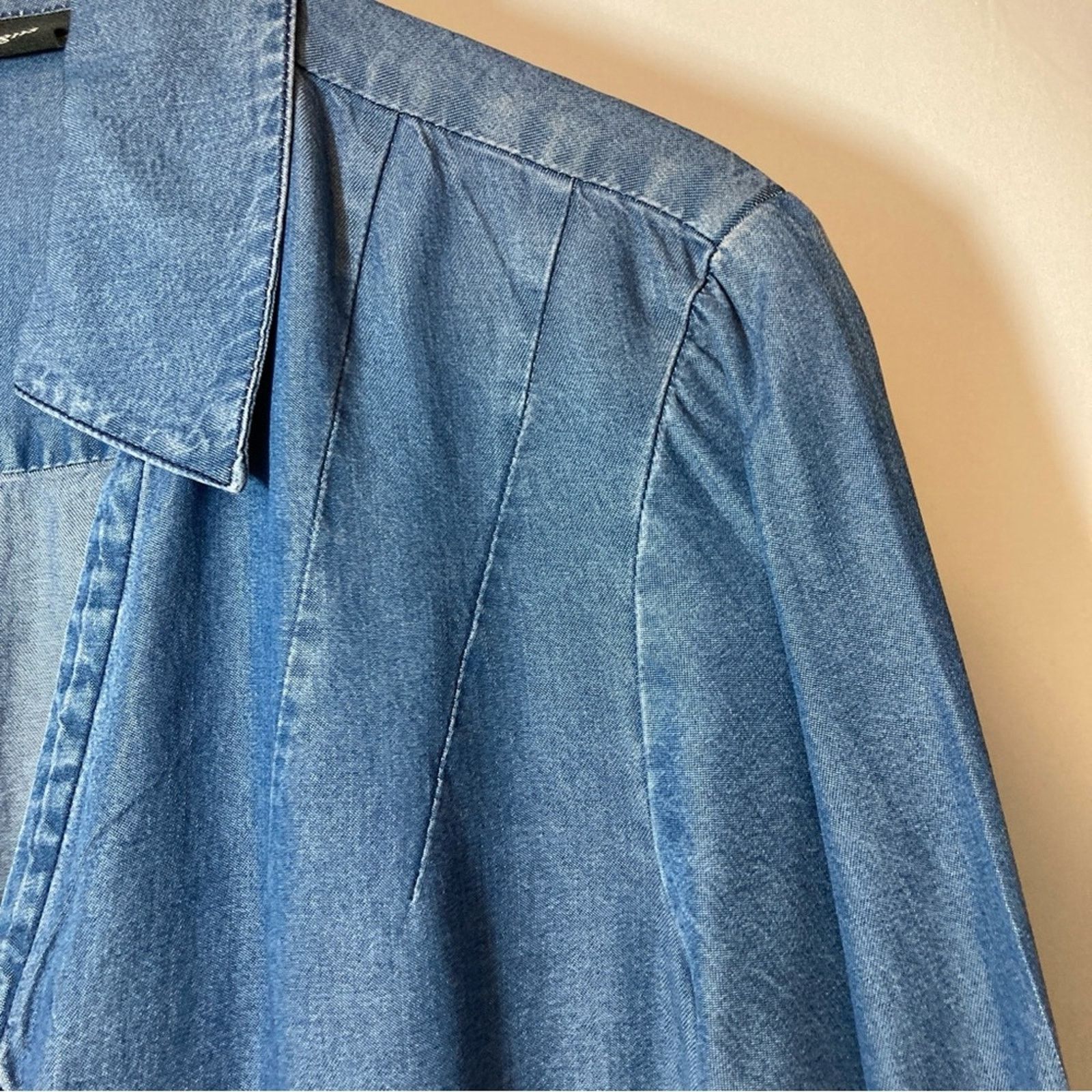Other T&W Designs Tencel Denim Cross Over Handkerchief Blouse Top Size S / US 4 / IT 40 - 9 Thumbnail
