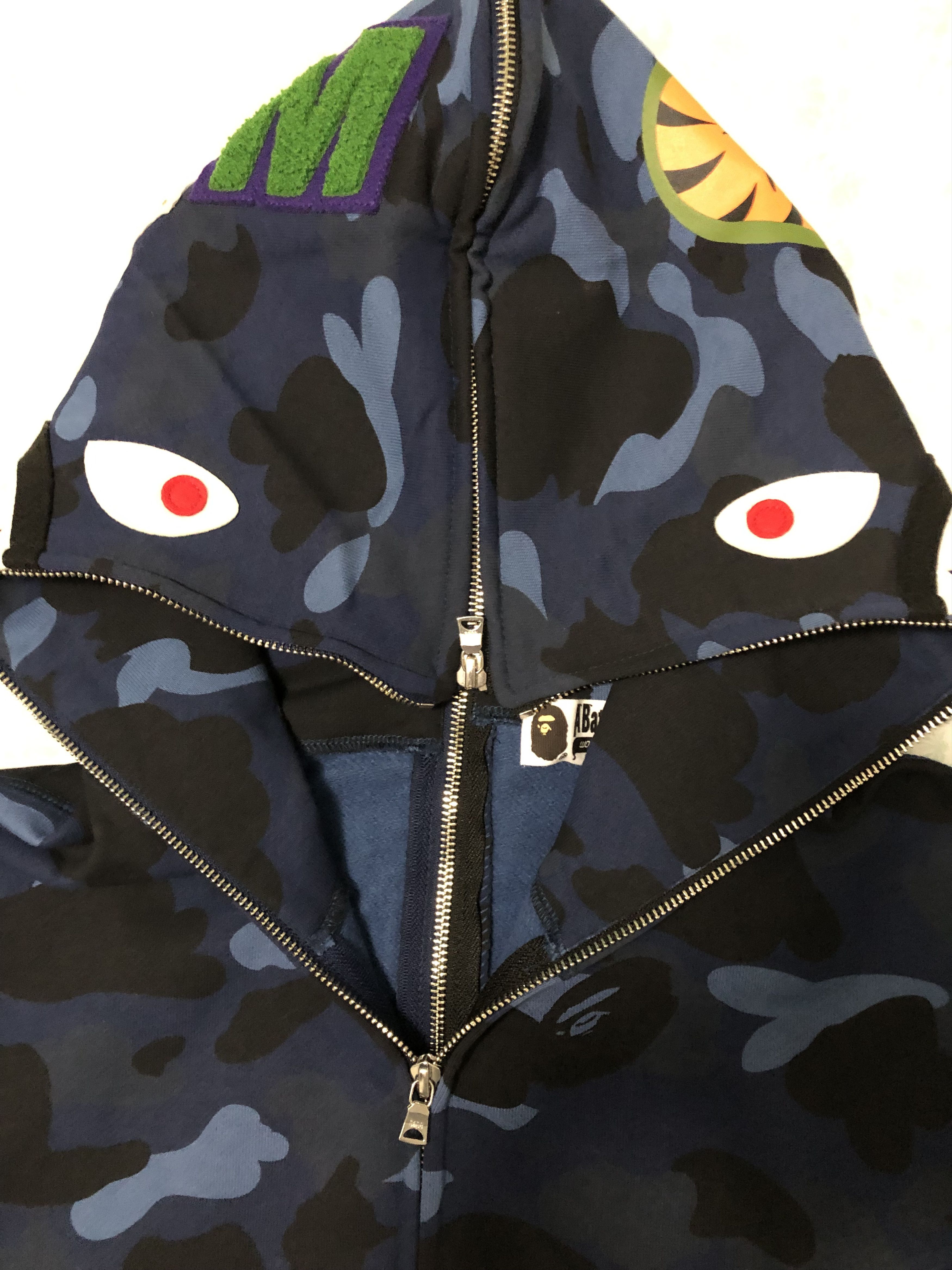 Bape Bape Color Camo Seperate Shark Hoodie Full Zip Blue - Large Size US L / EU 52-54 / 3 - 2 Thumbnail