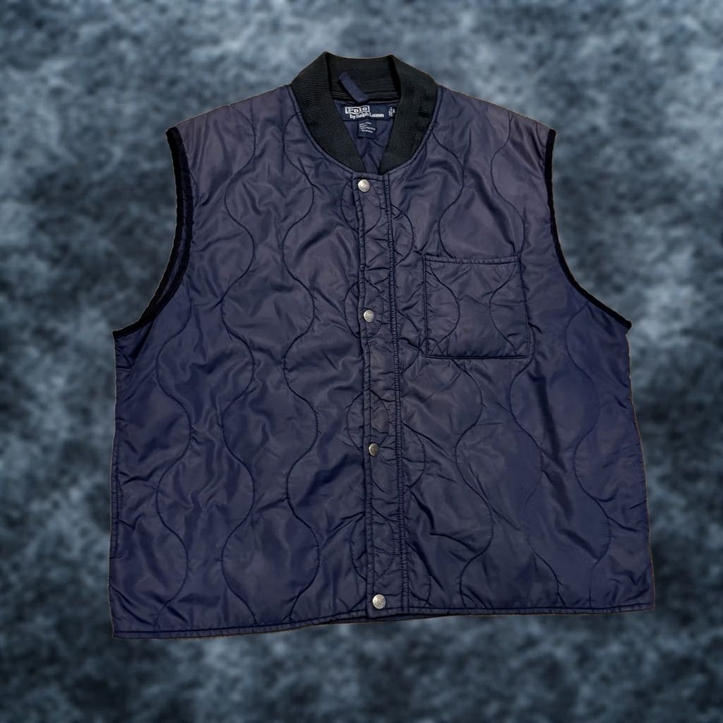 Polo Ralph Lauren Vintage Polo Ralph Lauren Liner Snap Button Vest Mens Large Zip Navy Blue Vtg Jacket Size US L / EU 52-54 / 3 - 1 Thumbnail