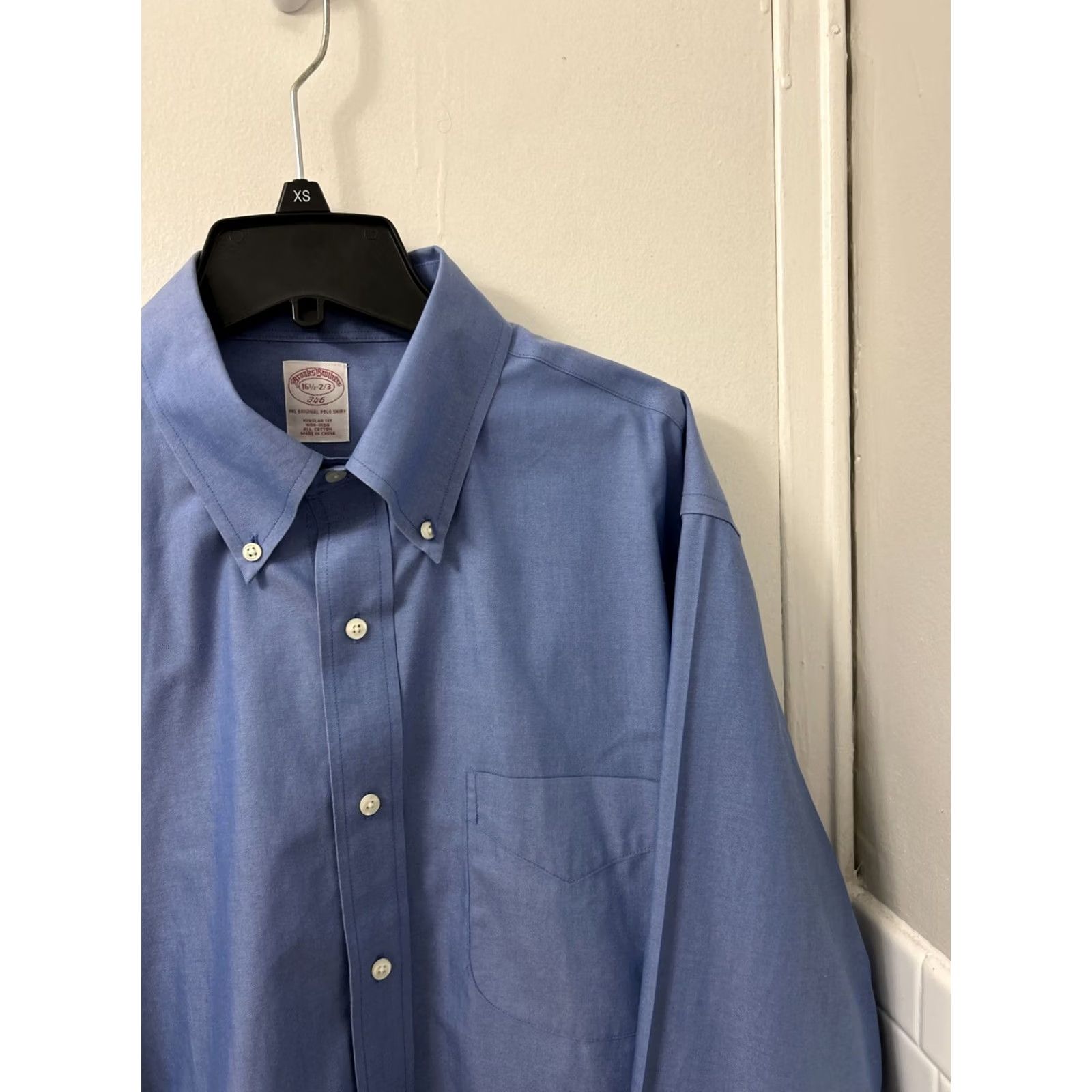 Brooks Brothers VINTAGE Brooks Brothers Original Polo Shirt Mens 16.5 Blue Non Iron Button Up L/S Shirt Size US XL / EU 56 / 4 - 4 Thumbnail