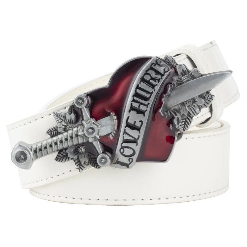 Other Silver Color White Belt Love Hunter Belt Punk Rock Gothic Size ONE SIZE - 1 Thumbnail