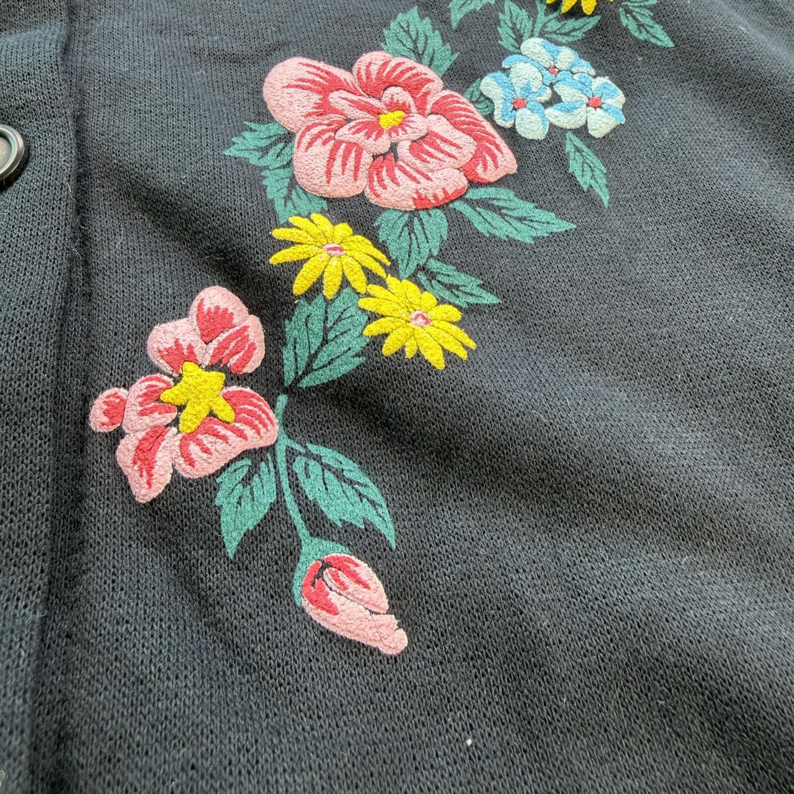 Blair Vintage Blair Floral Embroidered Cardigan Sweatshirt Womens Size XXL / US 16-18 / IT 52-54 - 6 Thumbnail