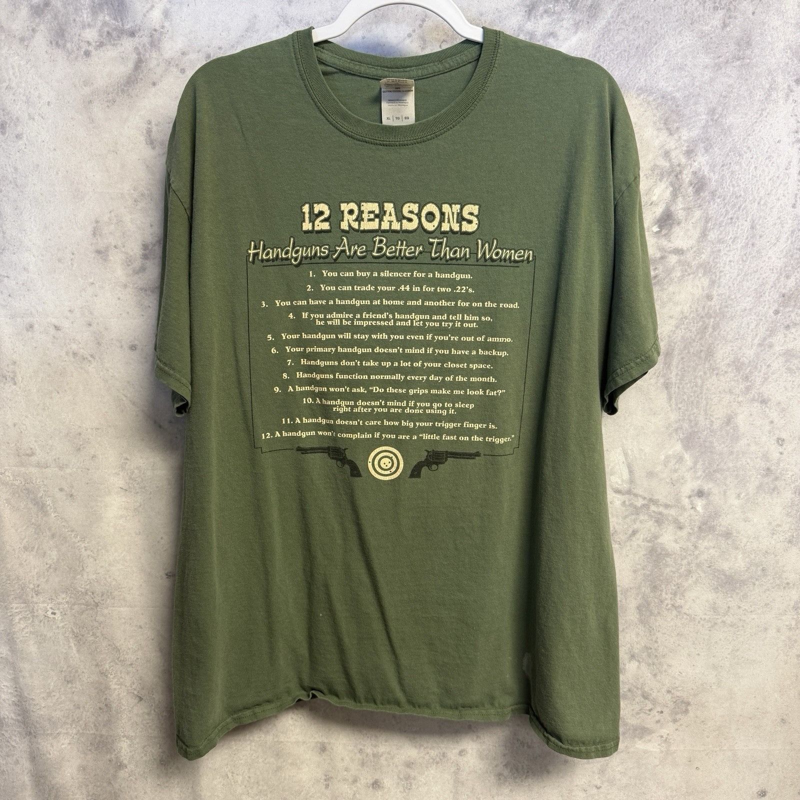 Vintage Vintage Y2K Funny Guns Wife T Shirt Mens XL Green Size US XL / EU 56 / 4 - 2 Thumbnail