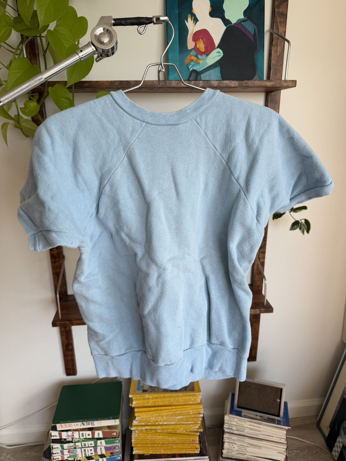 Vintage Distressed 60s Sweatshirt Short Sleeve Size US L / EU 52-54 / 3 - 3 Thumbnail