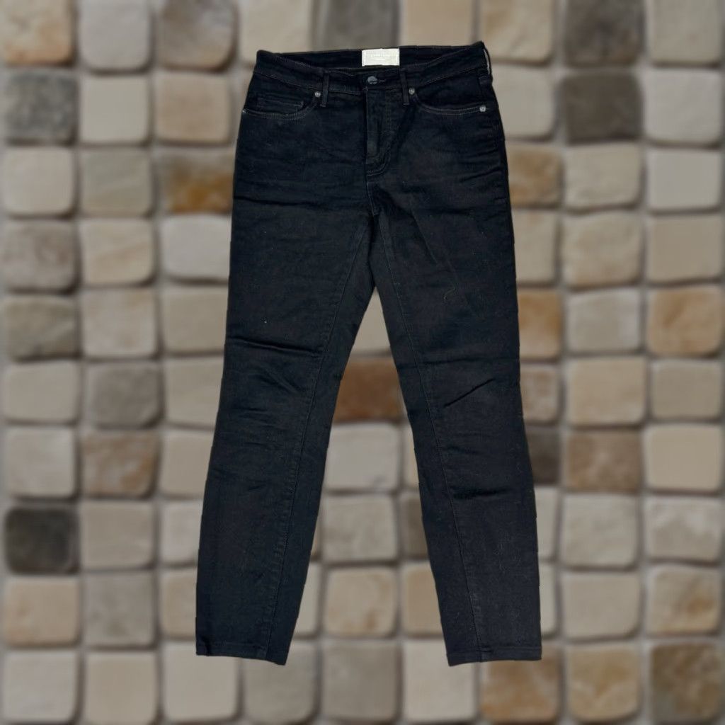 Everlane Everlane Jeans Womens The Mid Rise Skinny 28x26 Black Organic Cotton Stretch Denim 28 Size 28" / US 6 / IT 42 - 1 Thumbnail