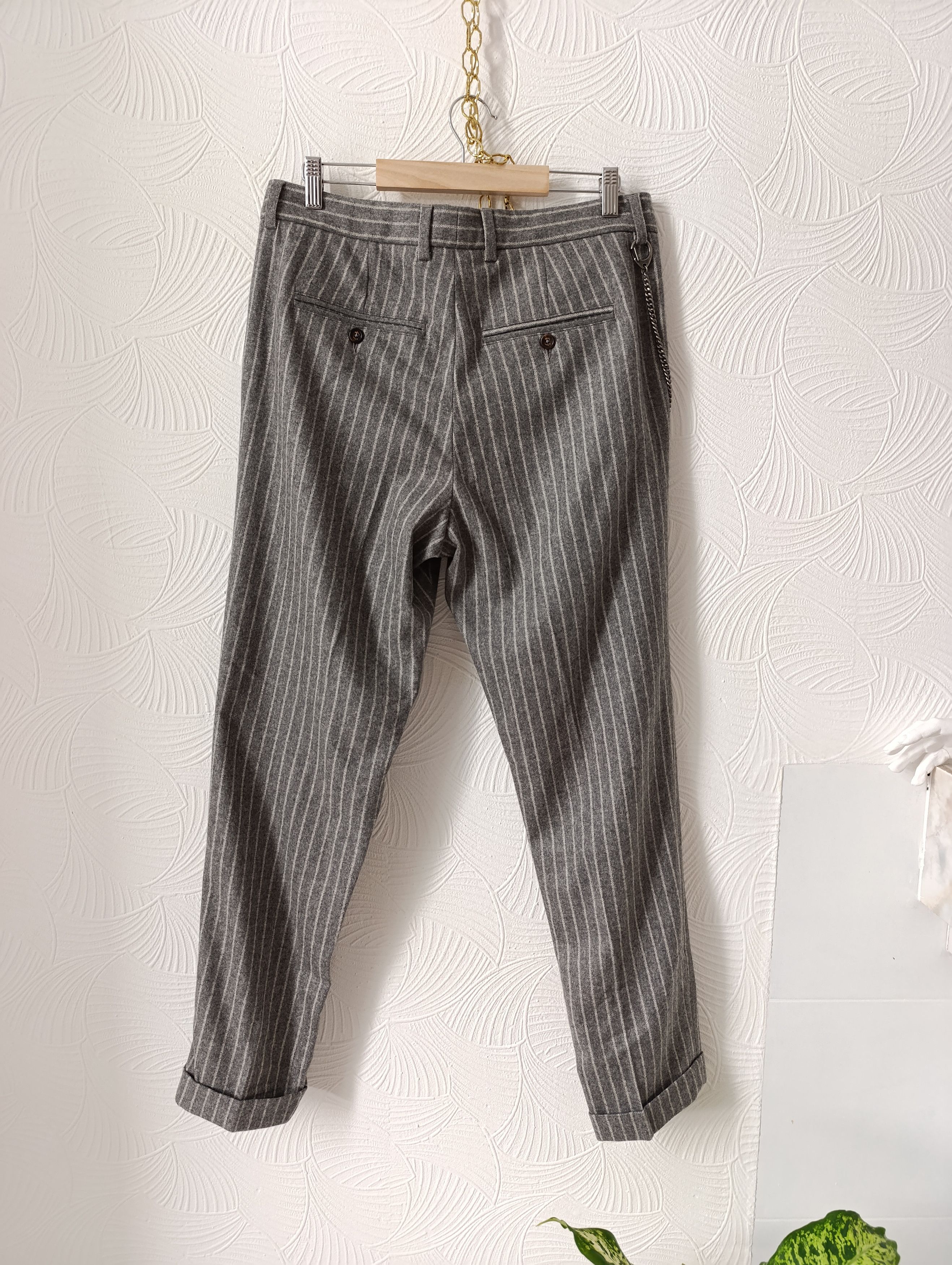Designer LUIS TRENKER VIRGIN WOOL TROUSERS WITH PINSTRIPE LUBRUNEU Size US 32 / EU 48 - 14 Thumbnail
