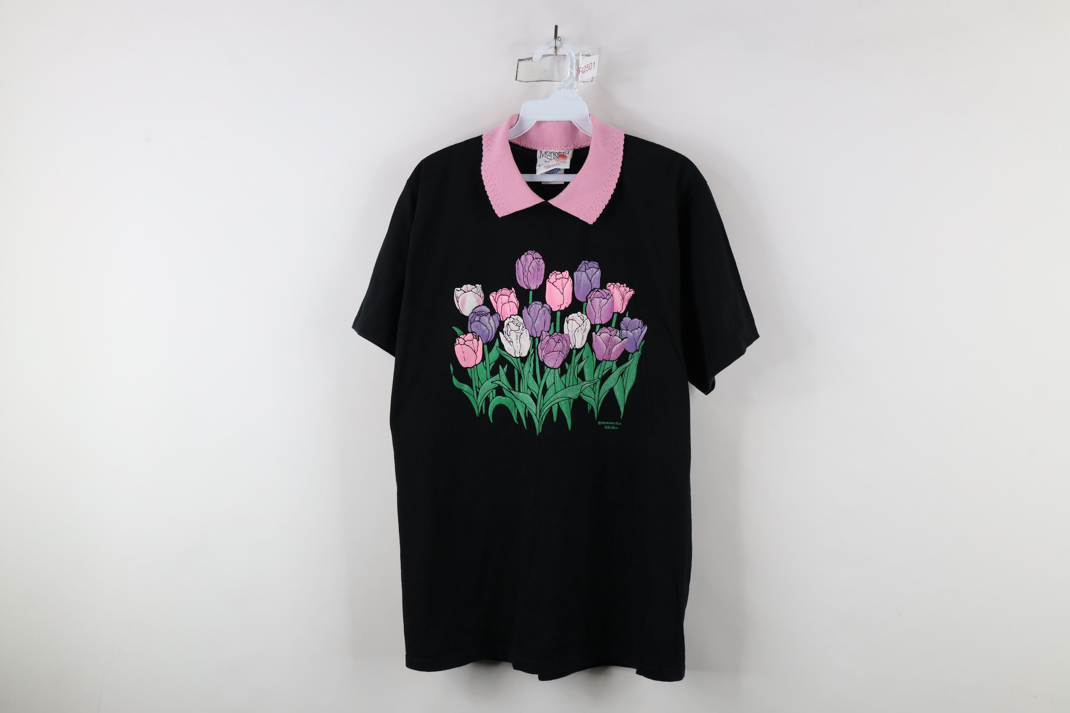 Vintage Vintage 90s Country Primitive Flower Collared T-Shirt USA Size L / US 10 / IT 46 - 1 Thumbnail