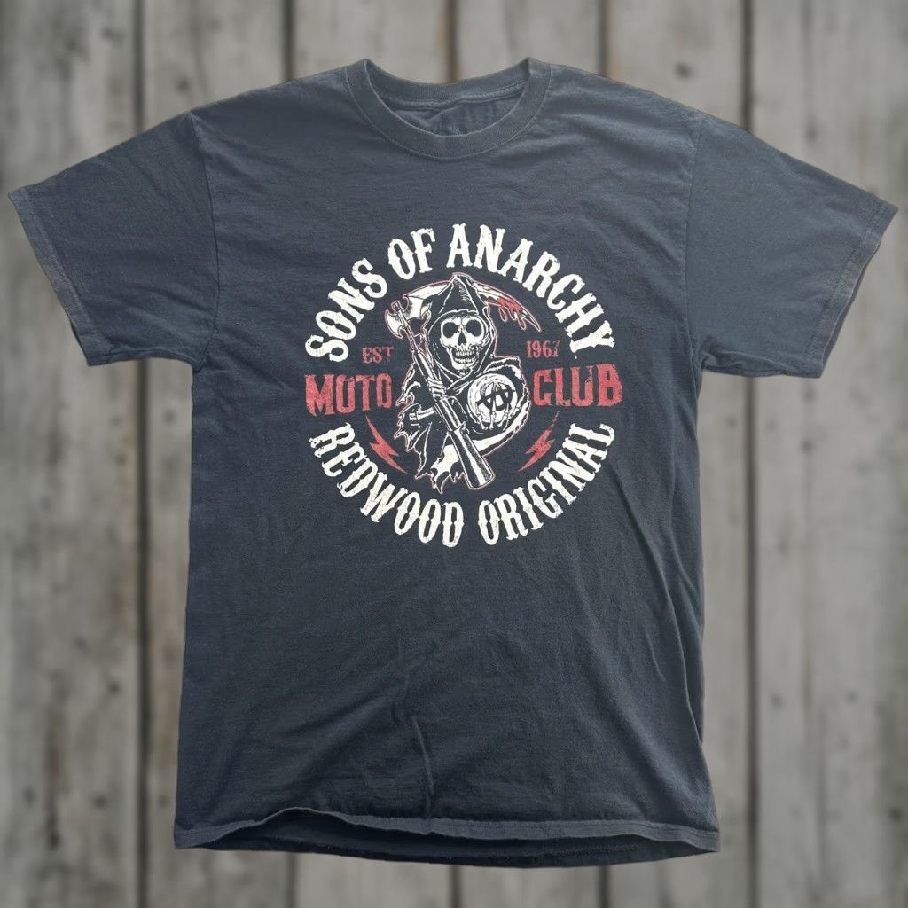 Vintage Sons of Anarchy Shirt Mens M Black - Redwood Original Moto Club TV Show Graphic Tee (Crew Neck, Short Sleeve) Size US M / EU 48-50 / 2 - 1 Thumbnail