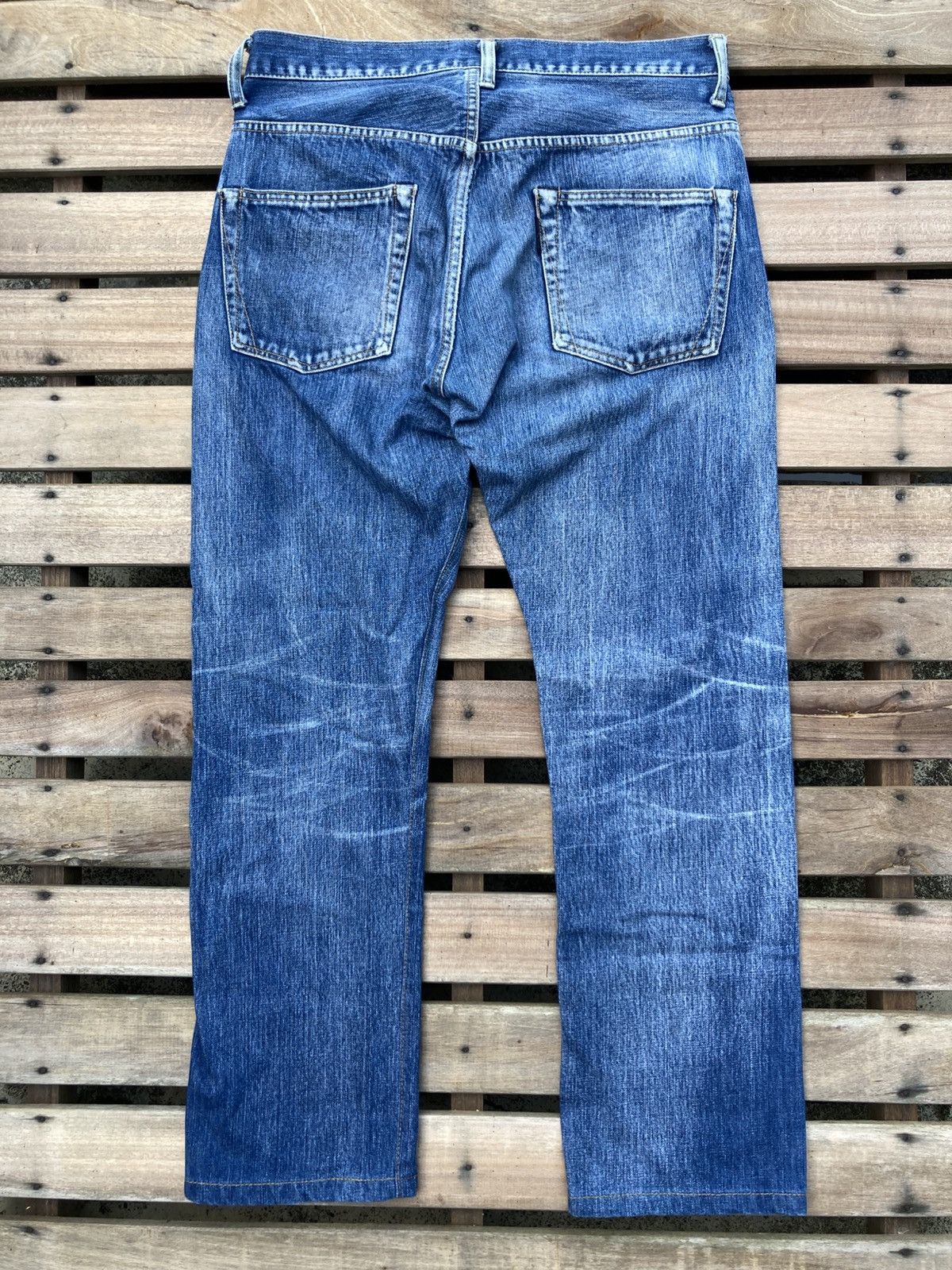 Yohji Yamamoto Yohji Yamamoto Blue Faded Hige Selvedge Denim Jeans Size US 32 / EU 48 - 19 Thumbnail