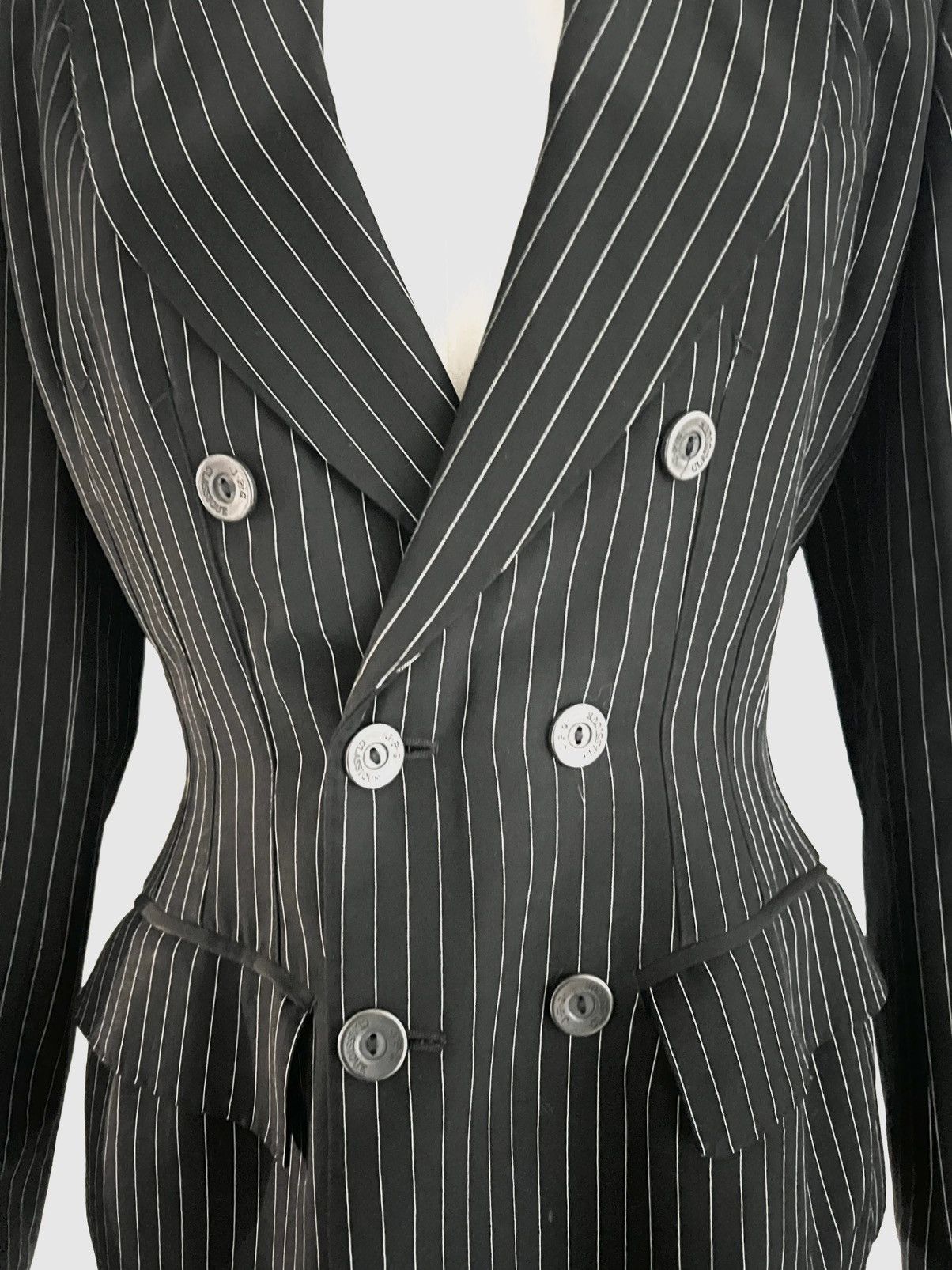 Jean Paul Gaultier Jean Paul Gaultier Classique Paris Pinstripe Blazer, 1990s Size S / US 4 / IT 40 - 7 Thumbnail