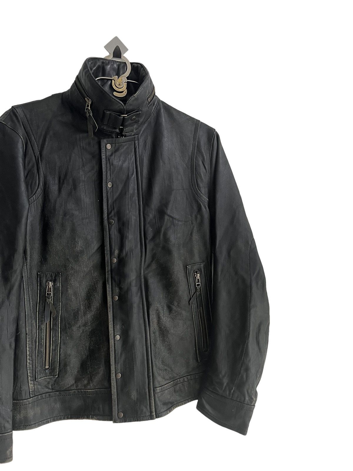 HIDEAWAYS Nicole Club for Men Leather Sheepskin Bono Biker Jacket Size US M / EU 48-50 / 2 - 5 Thumbnail