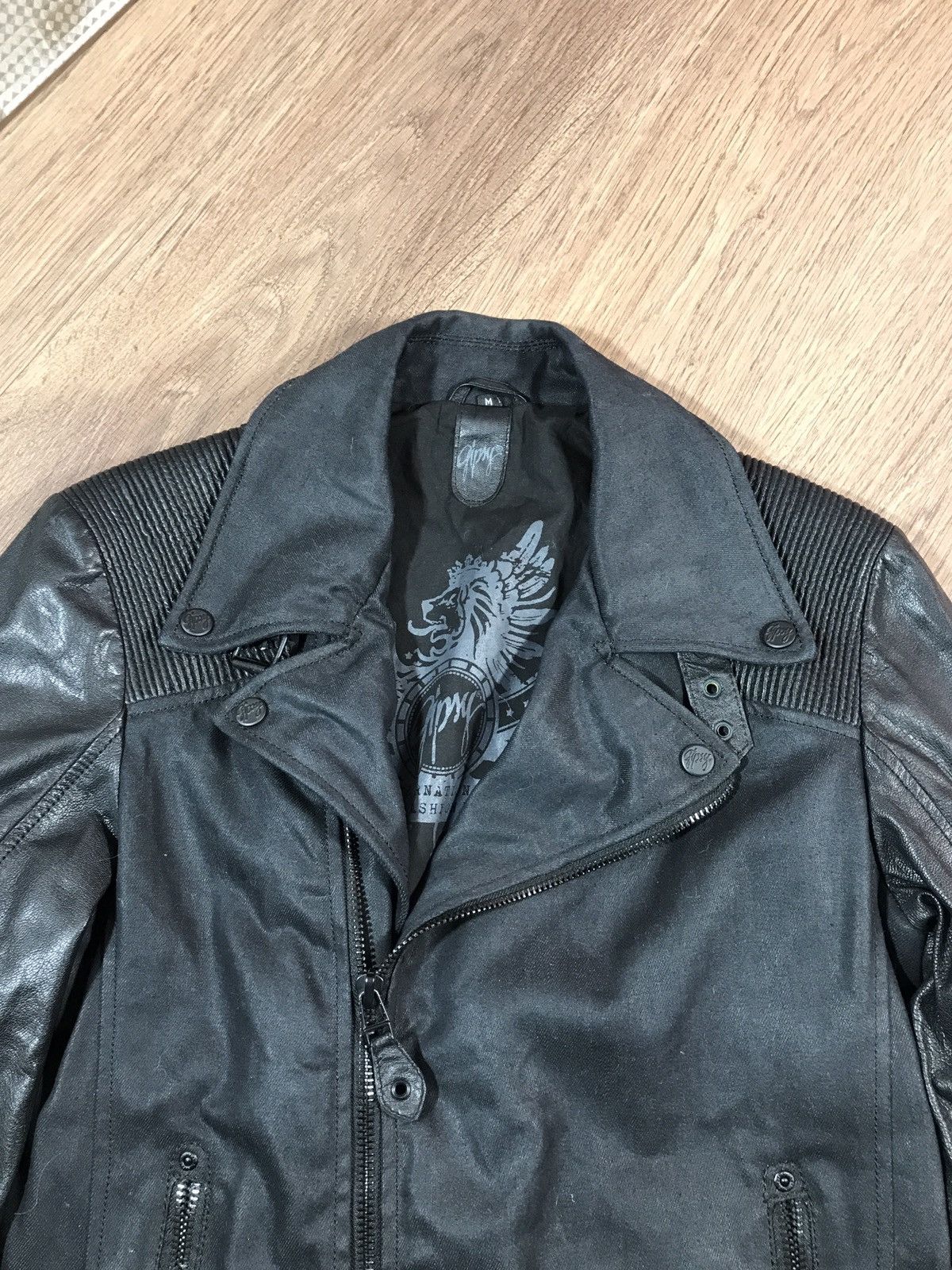 Japanese Brand Leather Denim Mauritius Biker Jacket Size M Size US M / EU 48-50 / 2 - 4 Thumbnail