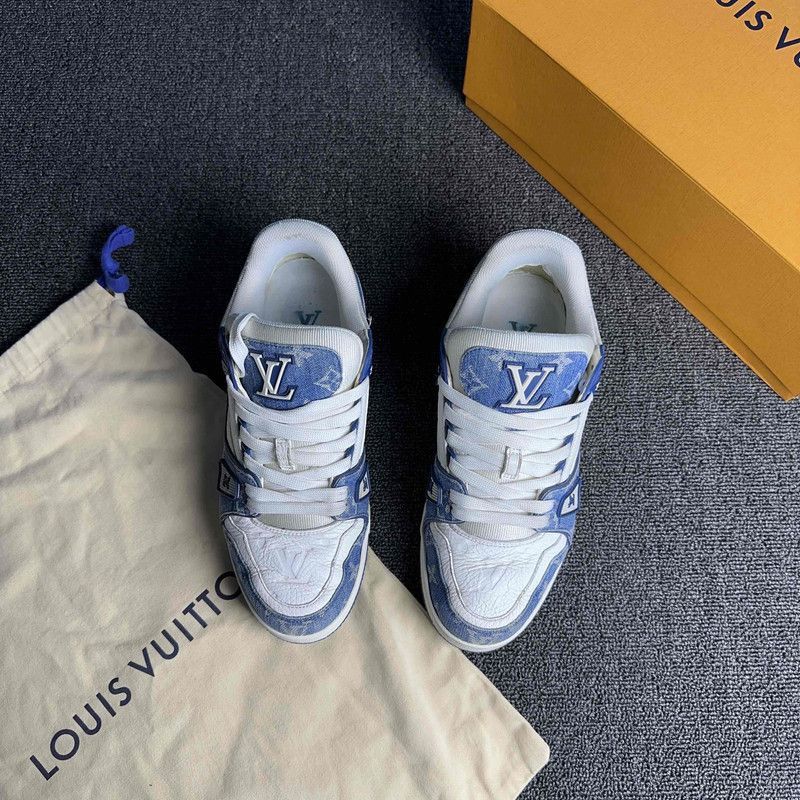 Louis Vuitton Louis Vuitton Trainer Denim Low-Top Sneakers Size US 8 / IT 38 - 2 Thumbnail