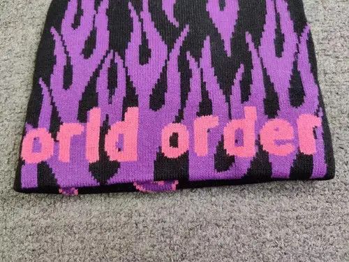 Other Pressure World Order Flames Graphic Beanie Hat Black Size ONE SIZE - 4 Thumbnail