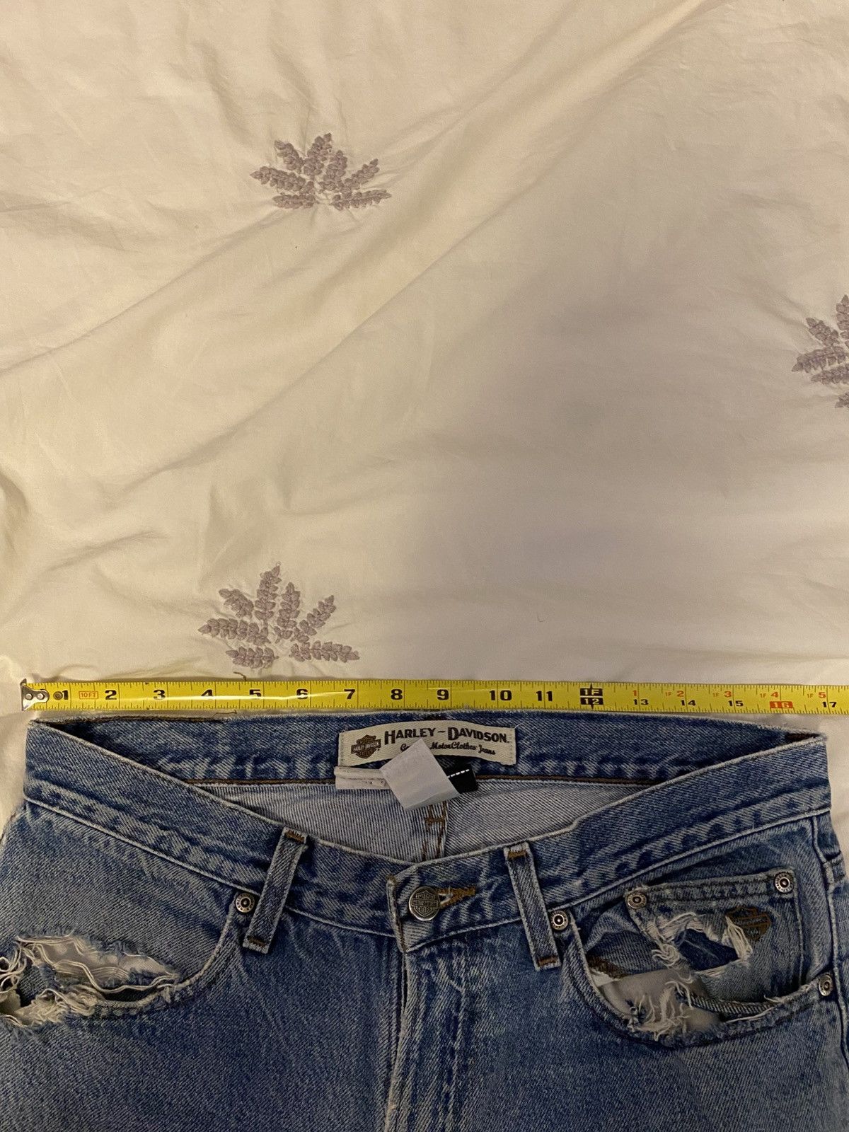 Harley Davidson × Vintage Vintage Harley Davidson Straight Leg Distressed Denim Size US 33 - 12 Thumbnail
