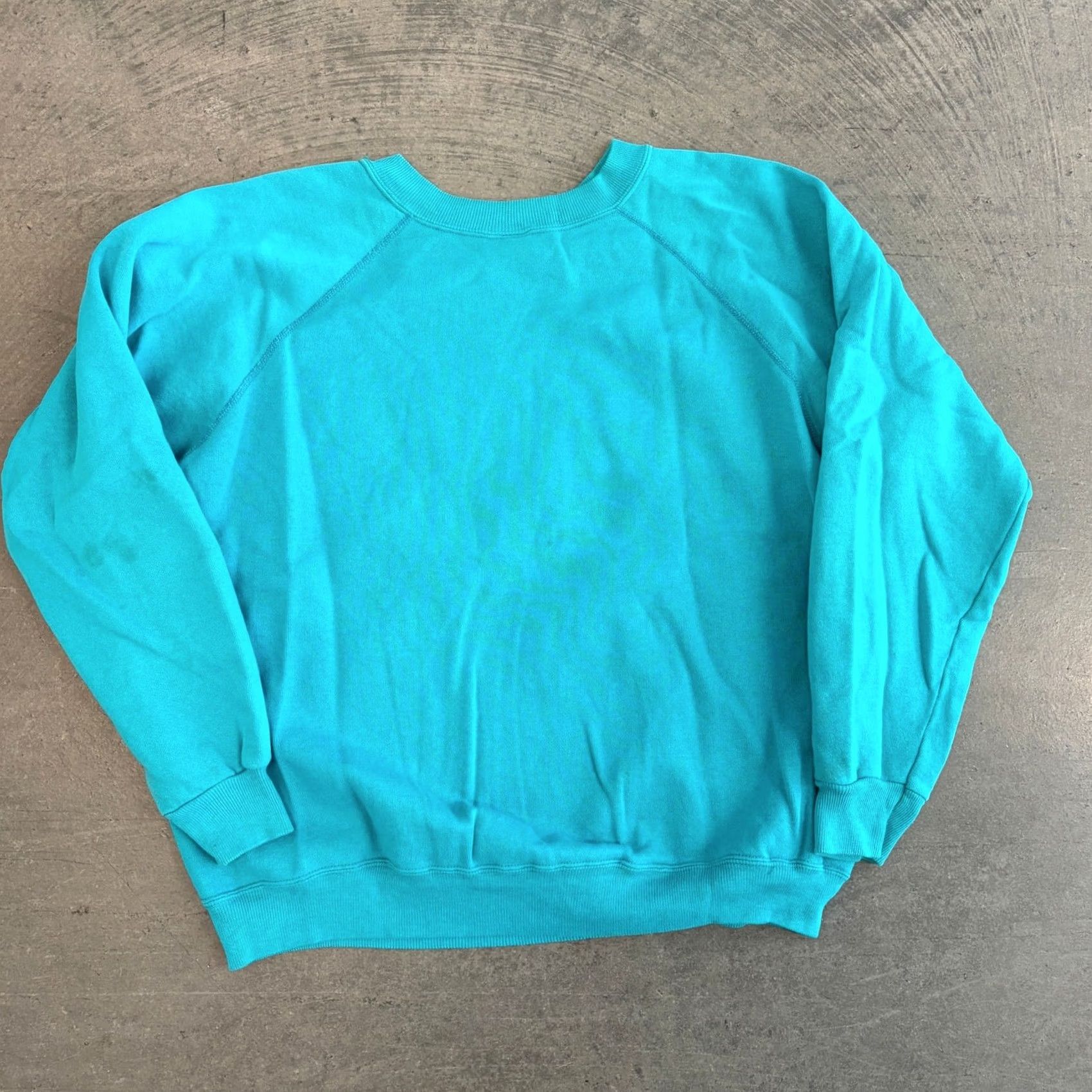 Altea VINTAGE Y2k Floral Spring Teal Embellished Puff Longsleeve Pullover Crewneck XL Womens Size XL / US 12-14 / IT 48-50 - 2 Thumbnail