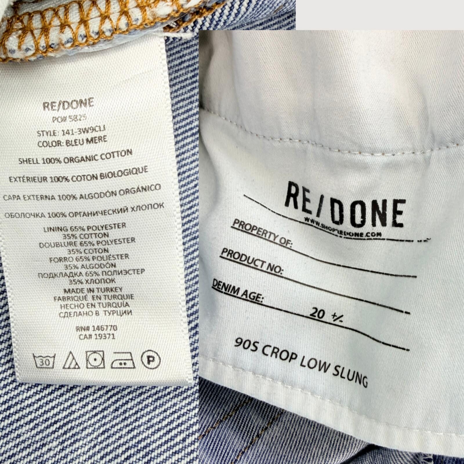RE/DONE RE/DONE 90s Crop Low Slung Button Fly Jeans 29 Size 29" - 5 Thumbnail