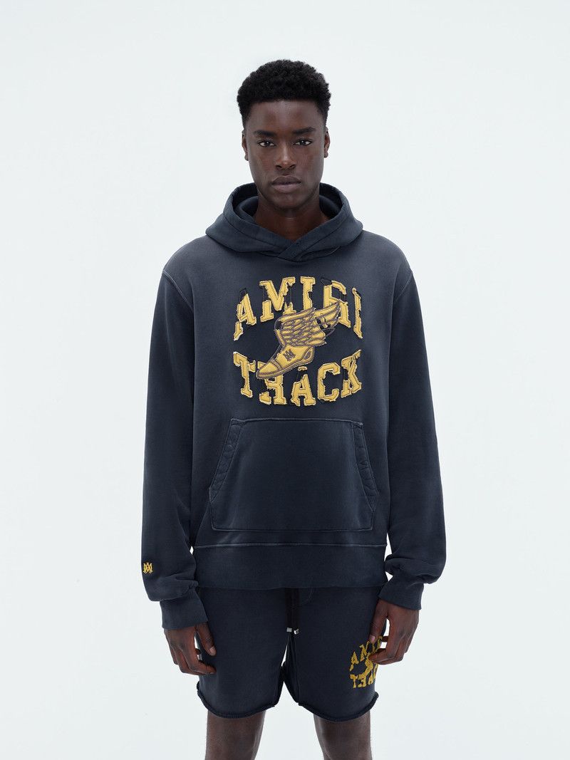 Amiri o1mle0426 Amiri Track Hoodie in Faded Black Size US XL / EU 56 / 4 - 3 Thumbnail