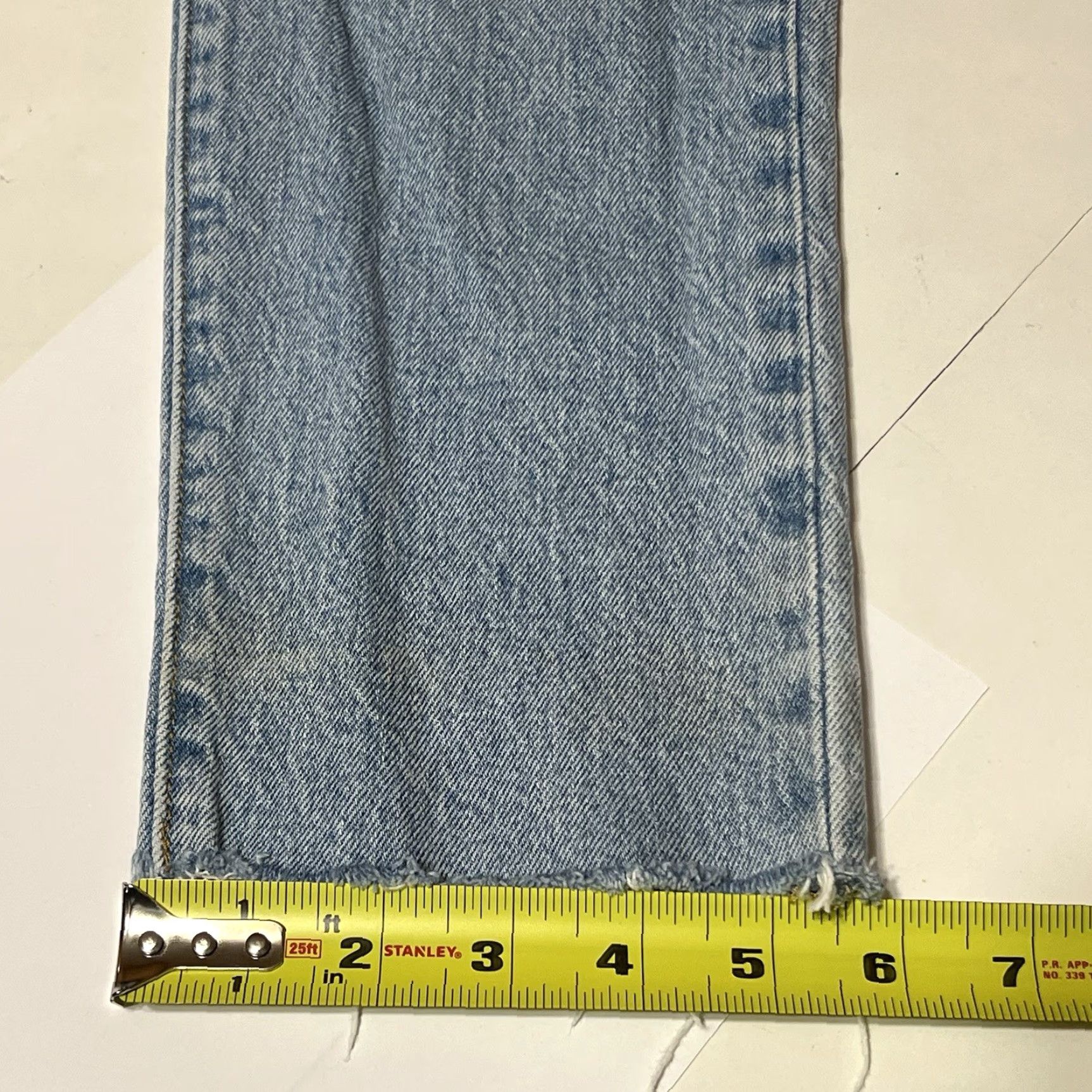 Levi's VINTAGE Levis 501 S Skinny Cropped Jeans Women's Blue 29x28 Button Fly Distressed 5-Pocket Denim Slim Fall Spring Summer Winter USA 90s Size 29" - 7 Thumbnail