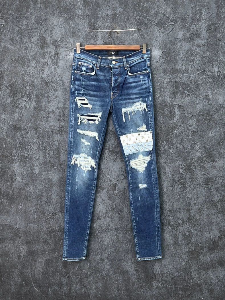 Amiri Distressed Design Denim Pants for Men-2506 Size US 30 / EU 46 - 1 Thumbnail
