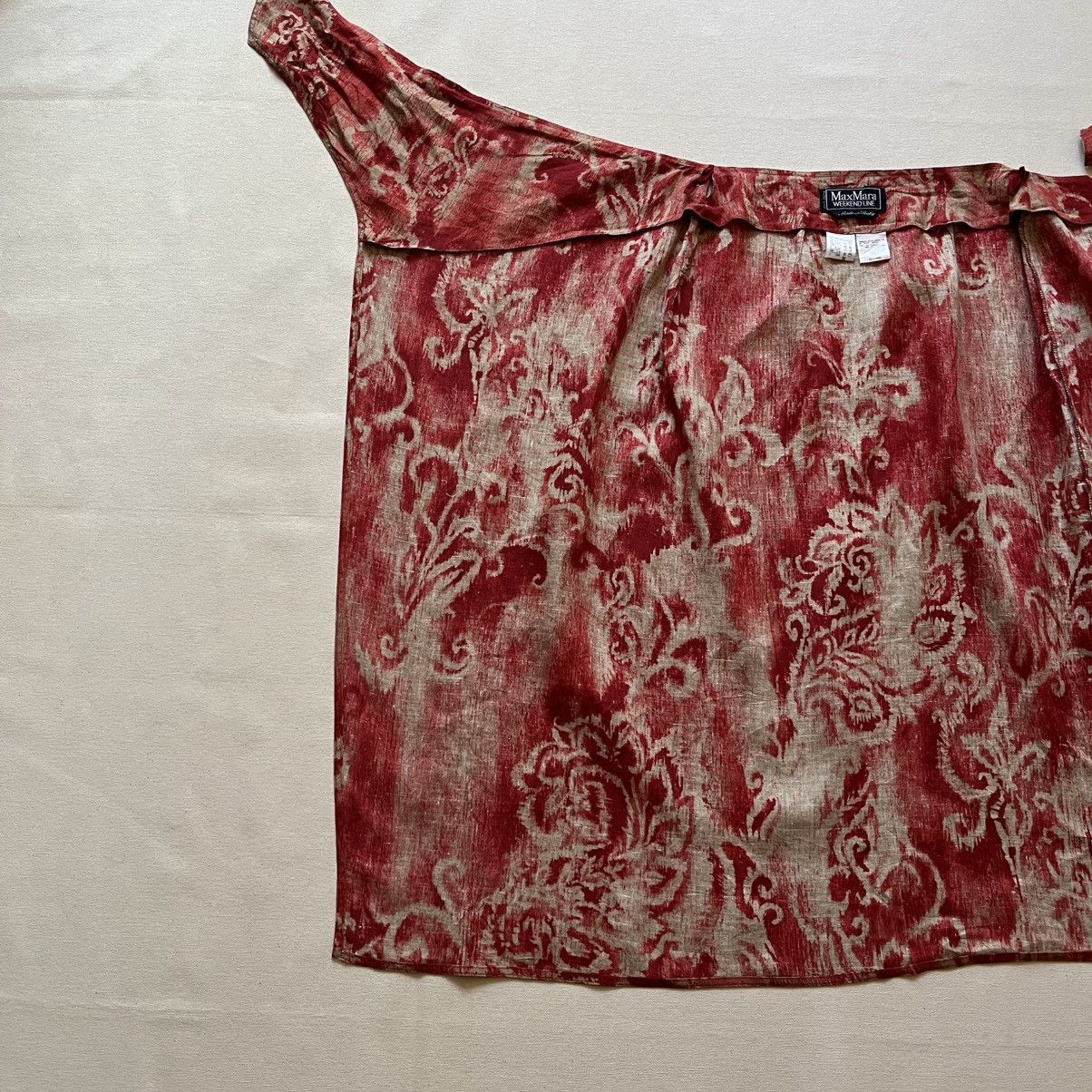 Max Mara Max Mara Weekend Jacquard Linen Wrap Skirt Size 26" / US 2 / IT 38 - 4 Thumbnail